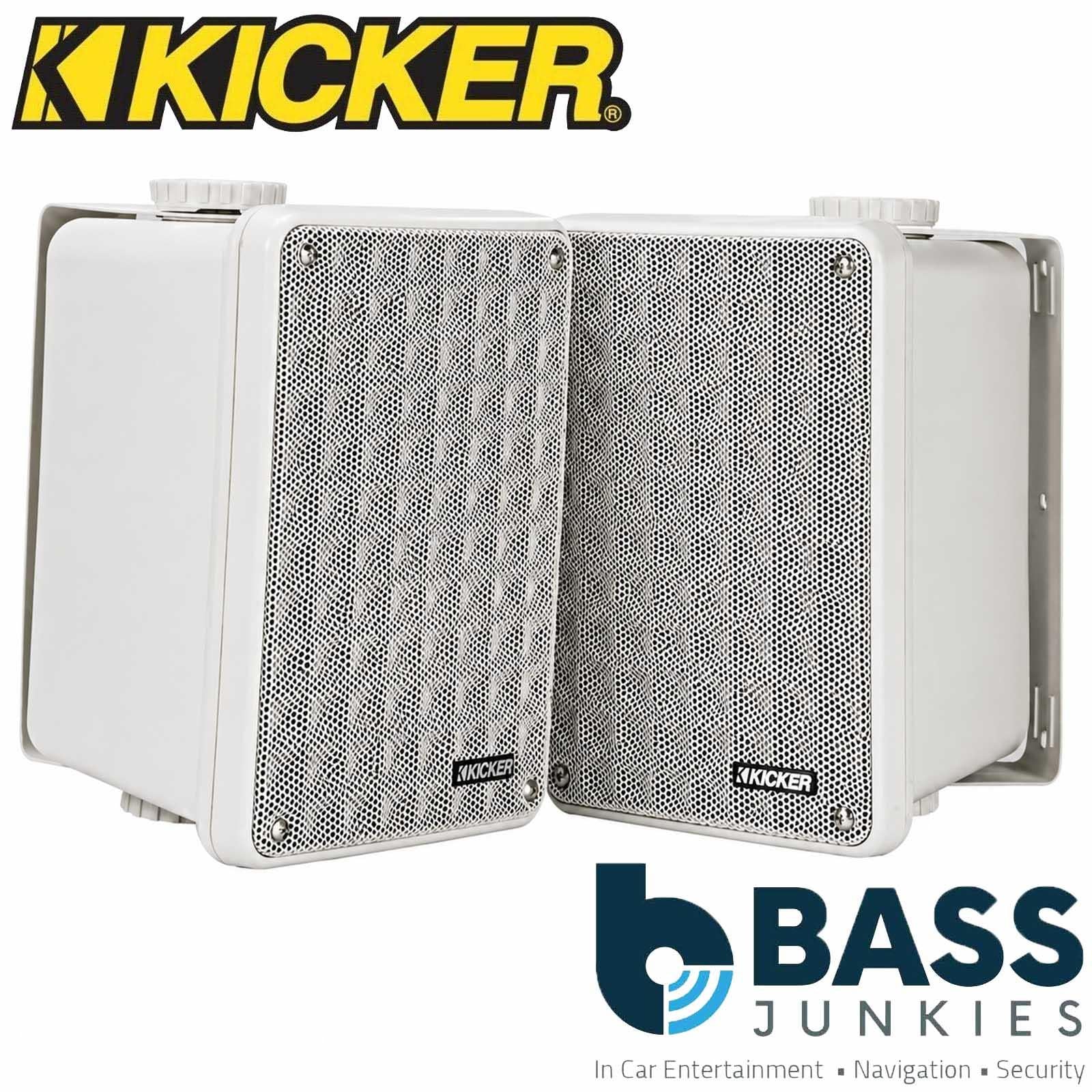 Kicker 46KB6G - 6.5" 300 Watts 2-Way Indoor Outdoor Speakers Grey Pair