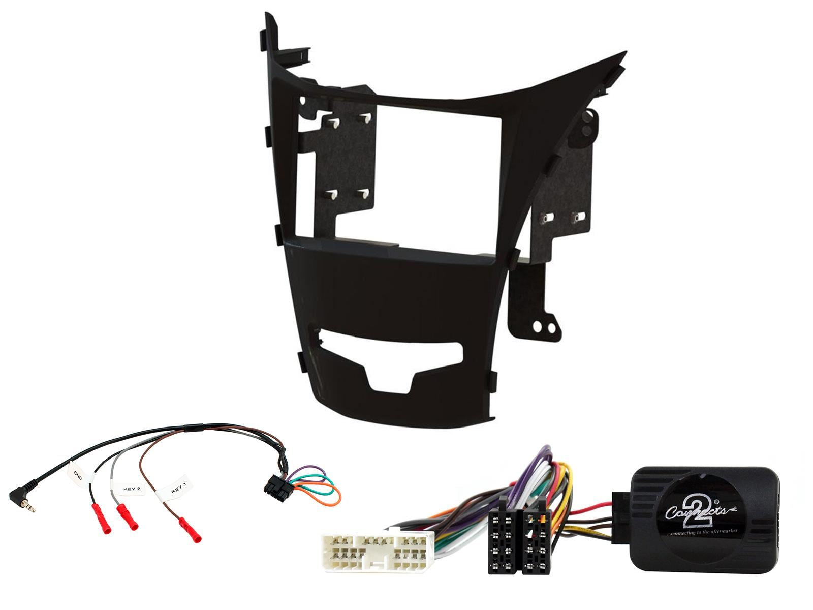 Connects2 CTKSY05 - SSaangYong Korando 2013 Onwards Double Din Fascia & Steering Wheel Interface Installation Kit
