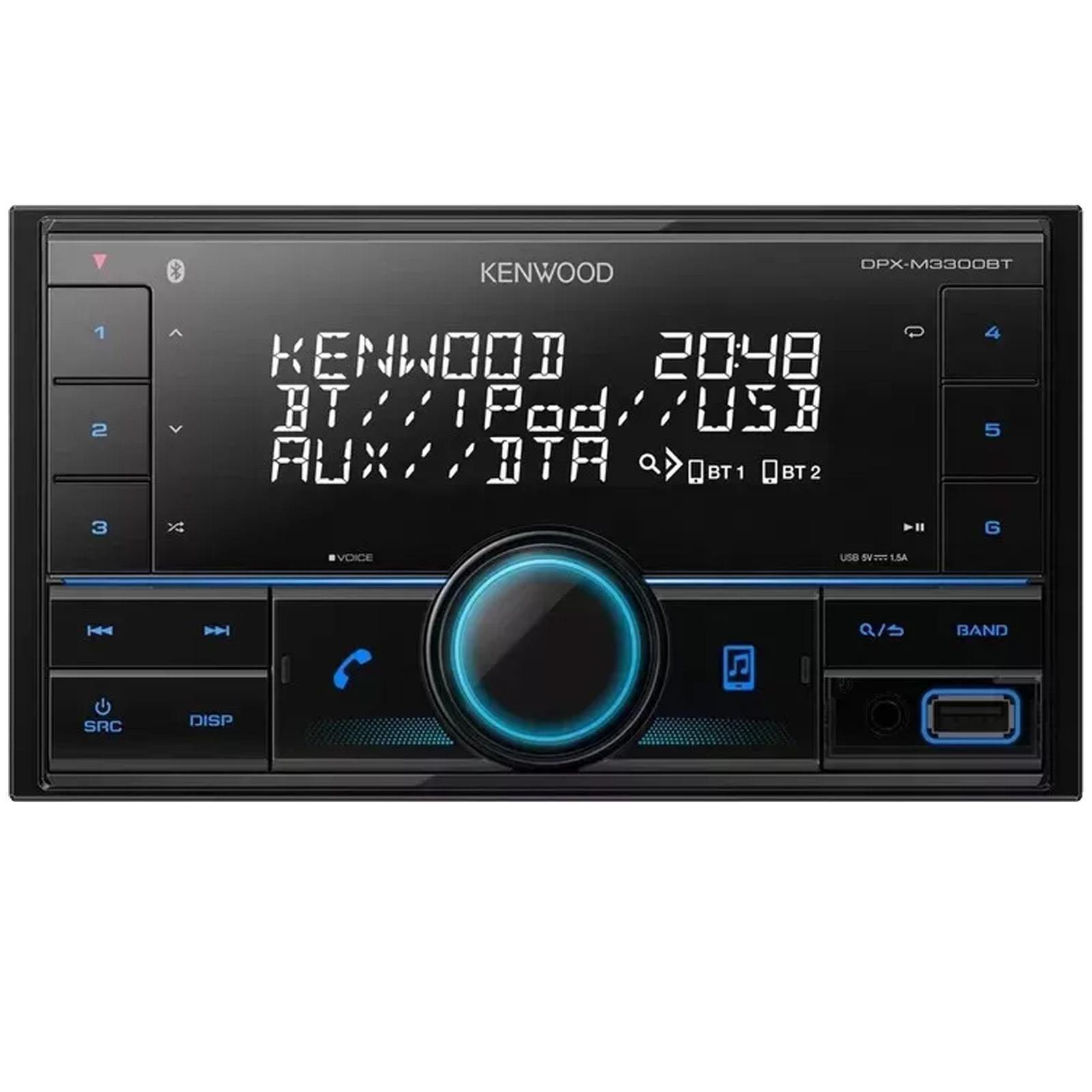 Kenwood DPX-M3300BT Mechless Double Din Bluetooth USB iPhone Android Car Stereo