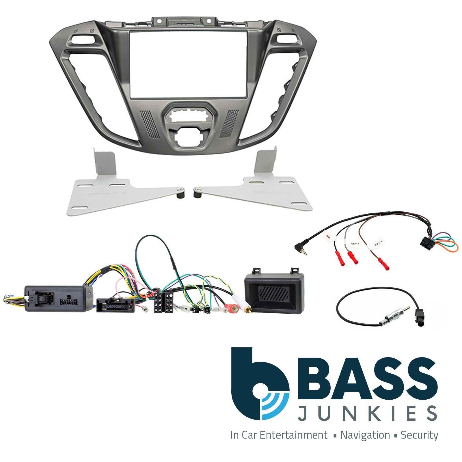 Ford Transit Custom 2012 On V362 Silver Double Din Fascia Steering Kit CTKFD41