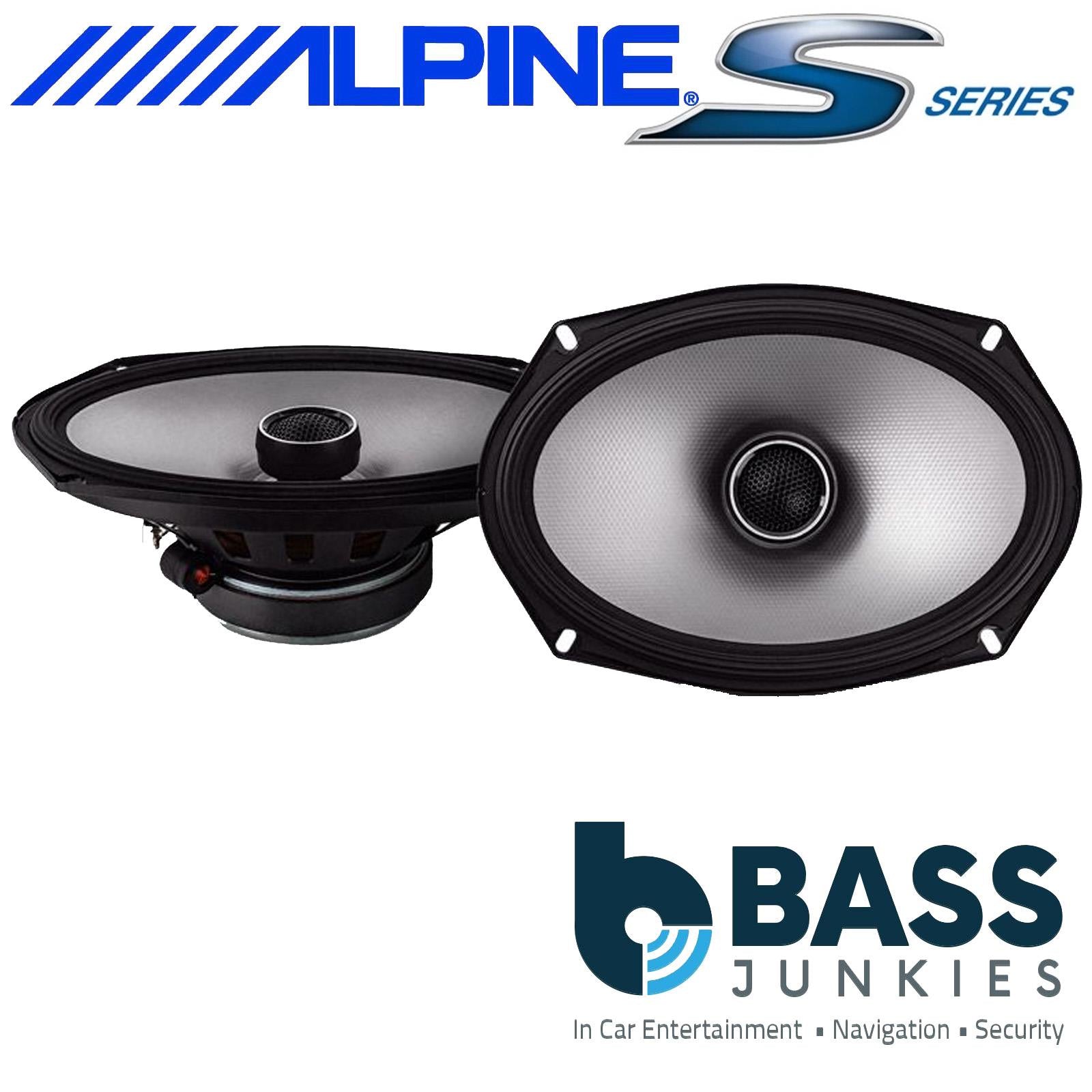Alpine S2-S69 - S-Series 6"x9" 520 Watt 2 Way Coaxial Door Shelf Car Speakers Pair