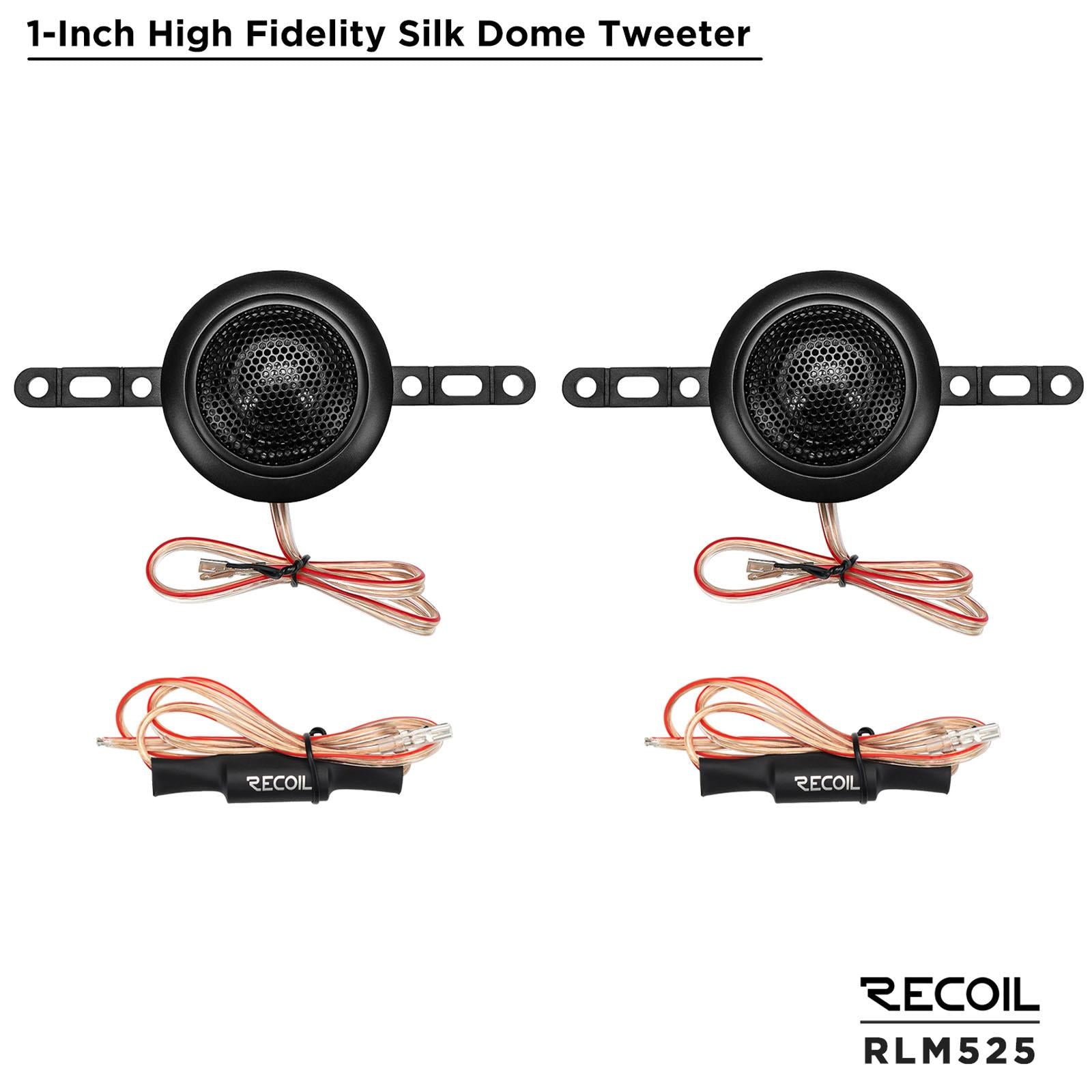 Recoil RLX525 - 120 Watts 5.25"inch 13cm 2-Way Coaxial Car Door Speakers Pair