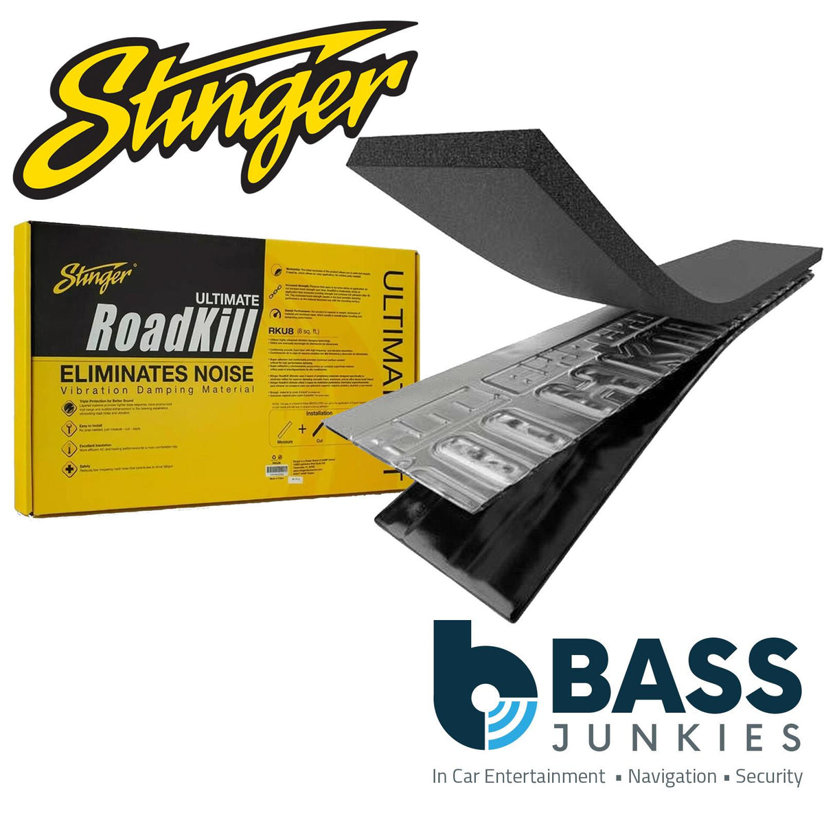 Stinger RKU8 Roadkill Ultimate 2-in-1 Sound Damping Insulation Mat (2 x 18"x32")