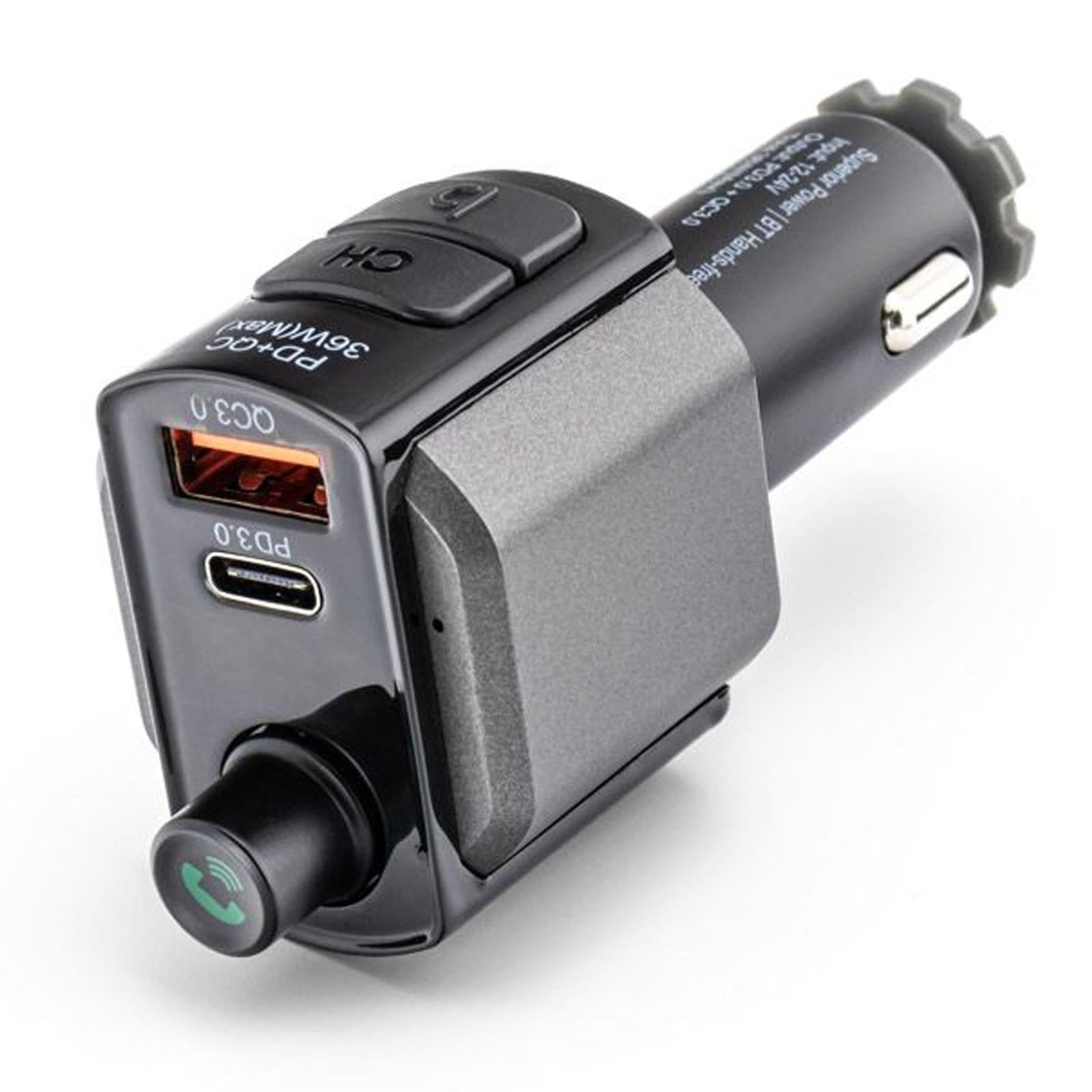 Caliber PMT567BT Bluetooth FM Transmitter with USB-C Fast Charging & Hands-Free Calling