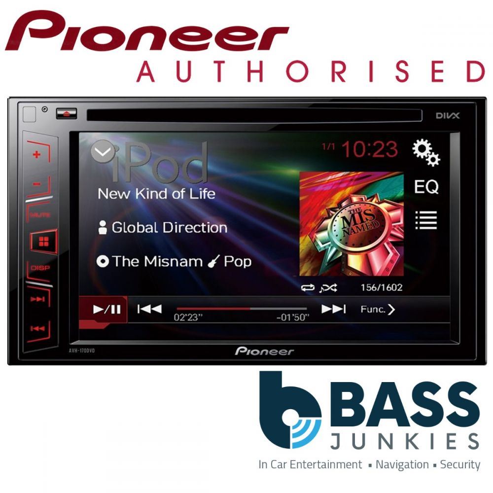 Pioneer AVH-170DVD - 6.2" Double Din DVD CD MP3 USB Aux AV Screen iPod iPhone Car Stereo Radio Player