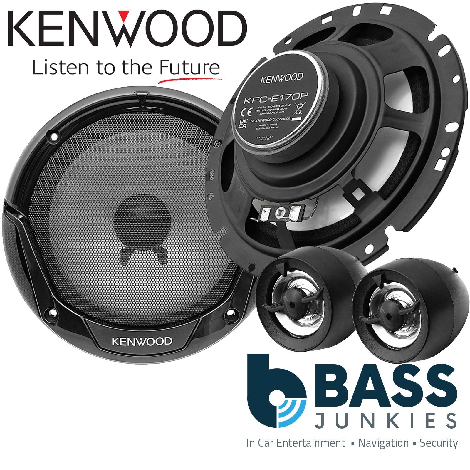 Kenwood KFC-E170P - 17 cm 6.5" 300 Watts 2 Way Component Car Van Door Speakers