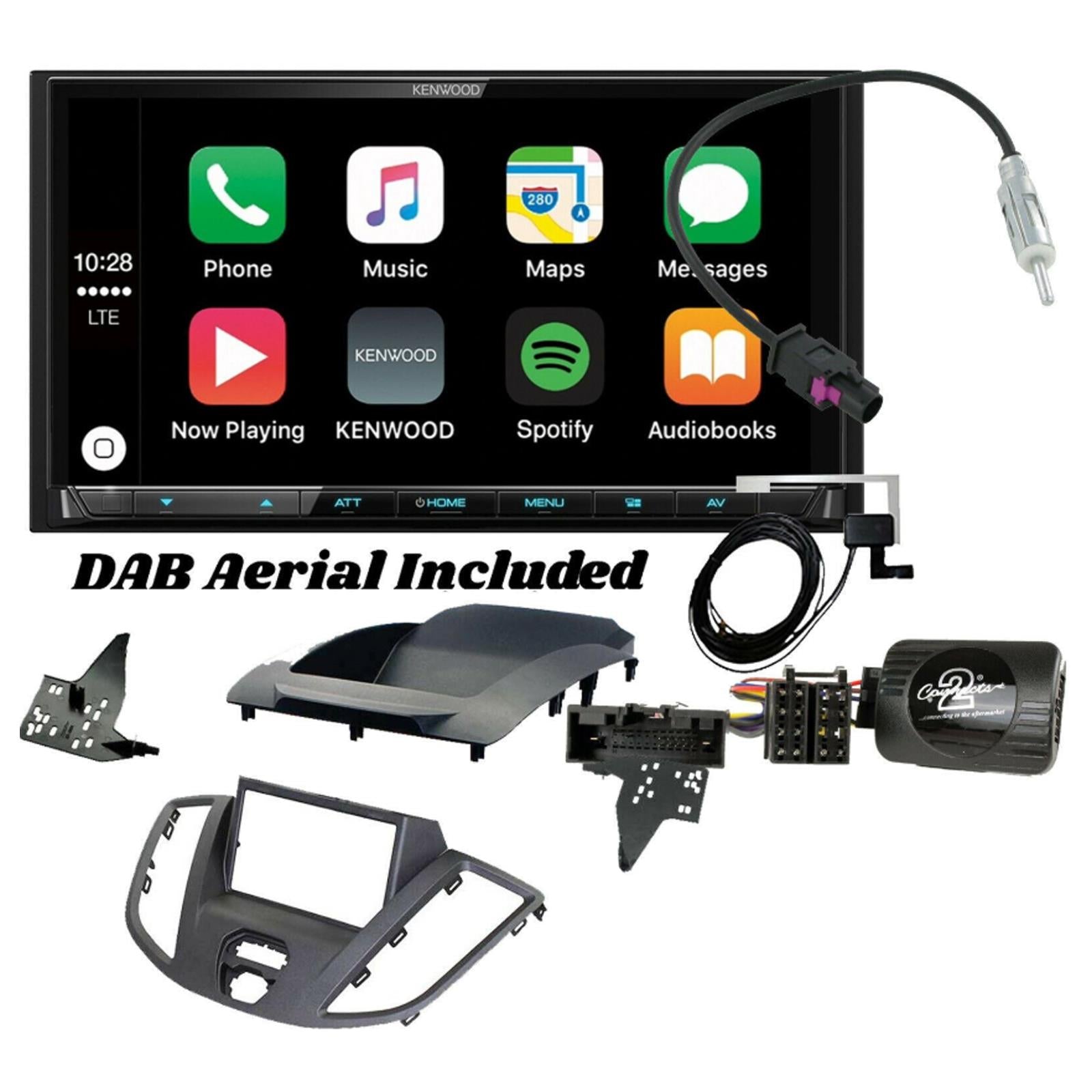 Kenwood DMX-8021DABS Ford Transit V363 2015-21 Fascia Steering Wheel Fitting Kit