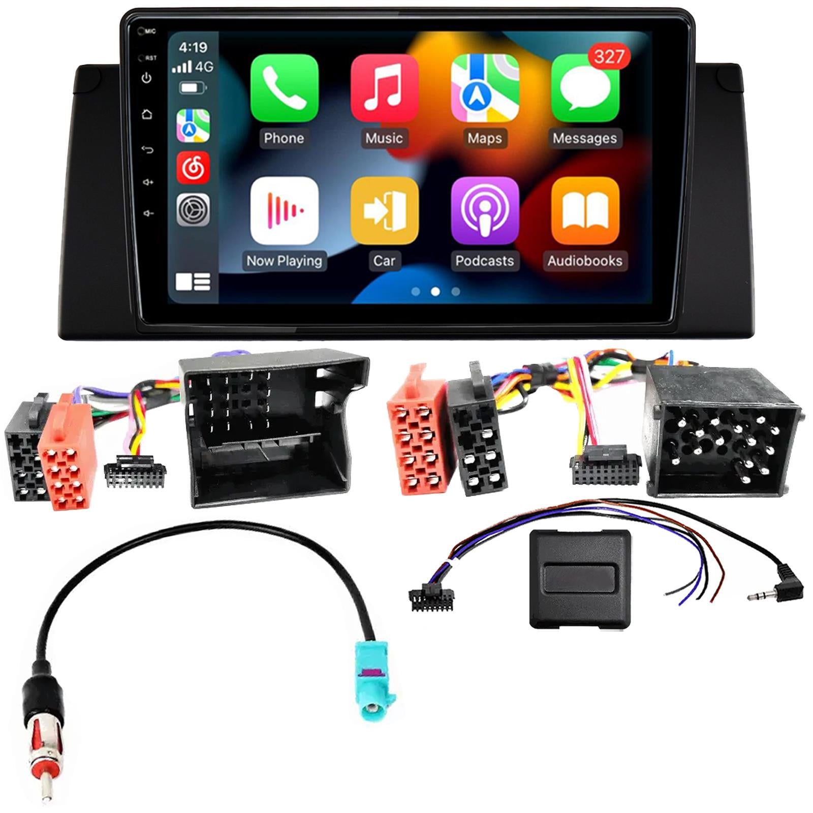 UPGRADED 9" CarPlay Android Car Stereo & Fitting Kit For BMW X5 E53 1999 -2006