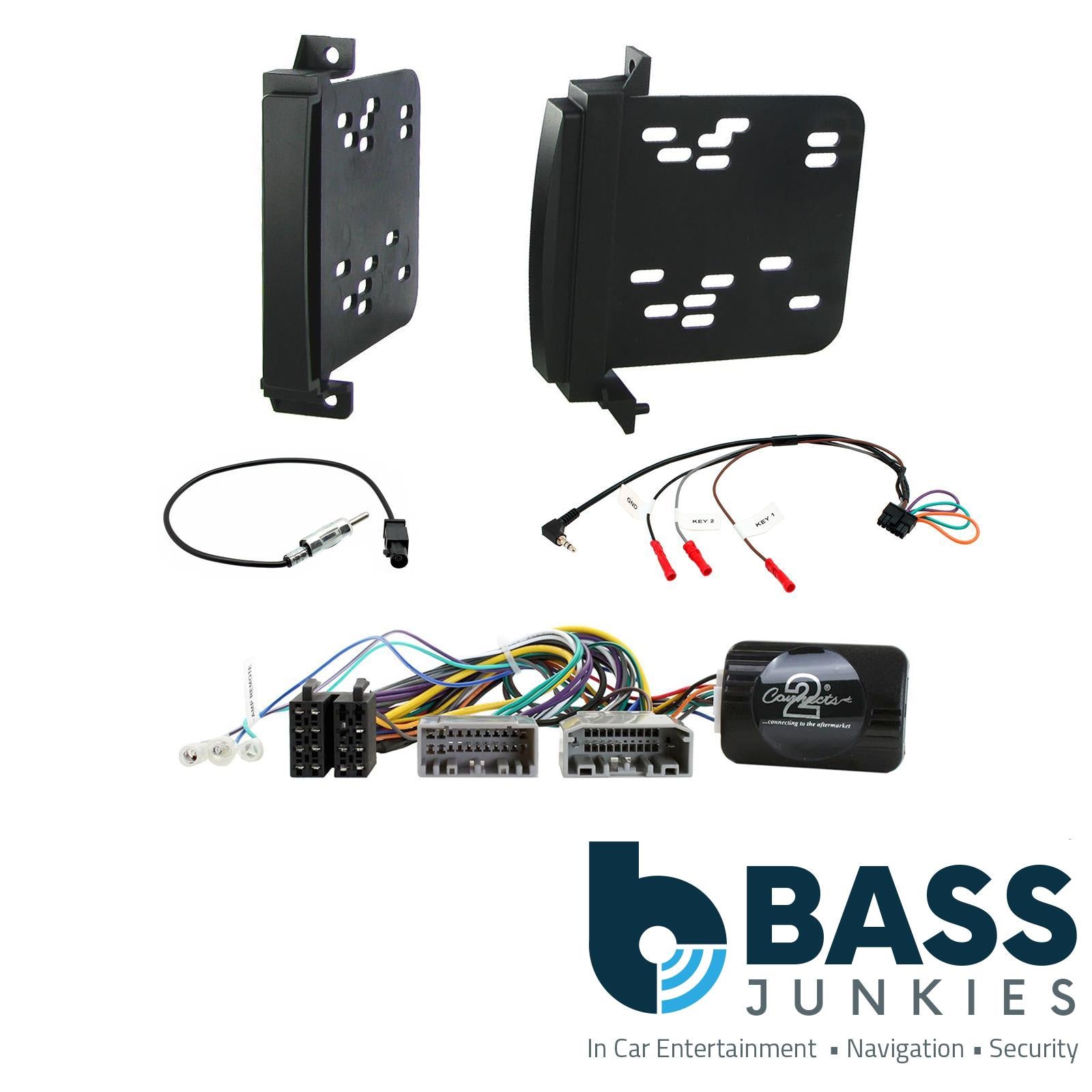 Connects 2 CTKCH01 - Chrysler Grand Cherokee 2011 - 2014 Double Din Facia & Steering wheel Interface Fitting Installation Kit (Silver Ashtray)