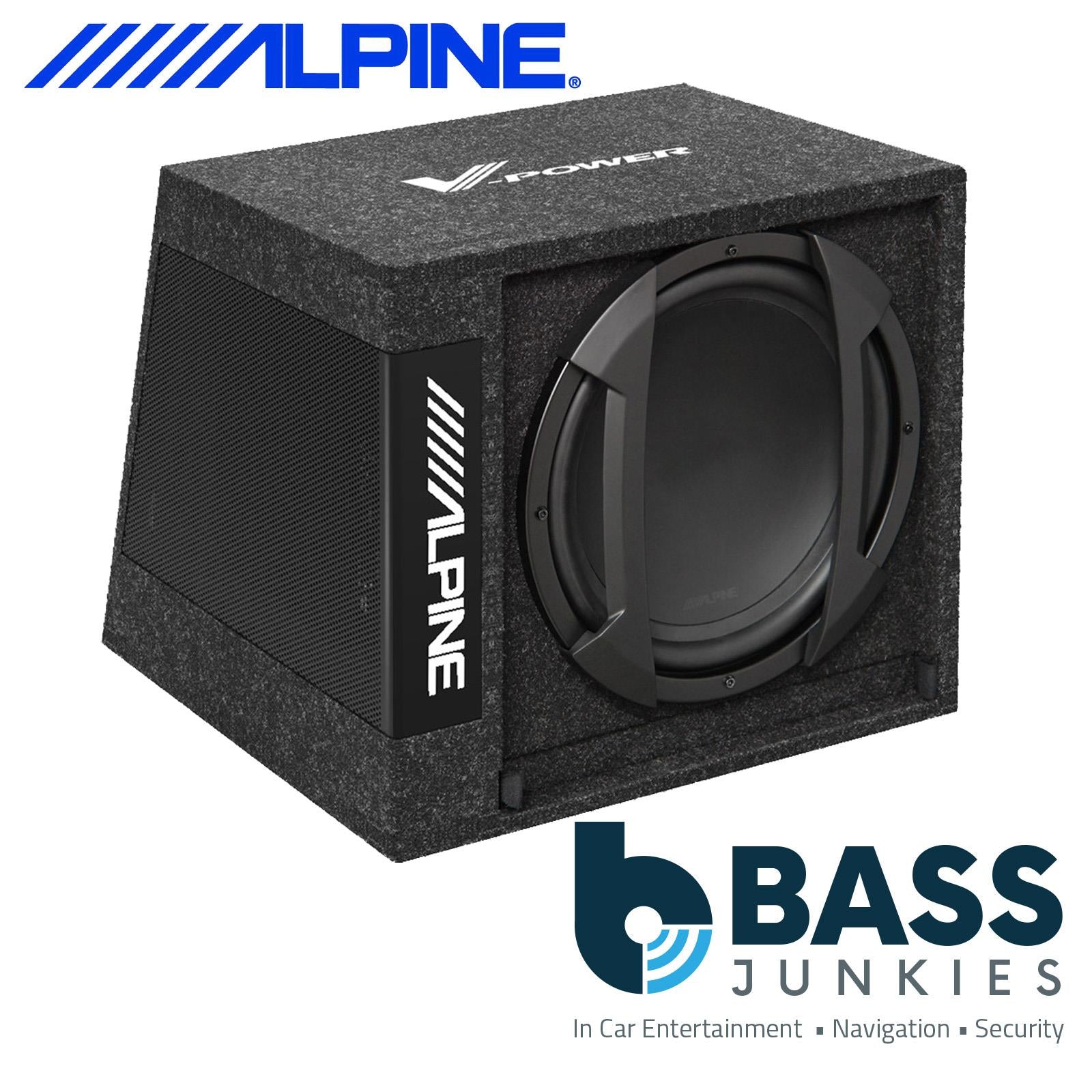 Alpine SWD-355 - 12"  650 Watts Active Amplified Car Subwoofer Bass Box & Amplifer Kit
