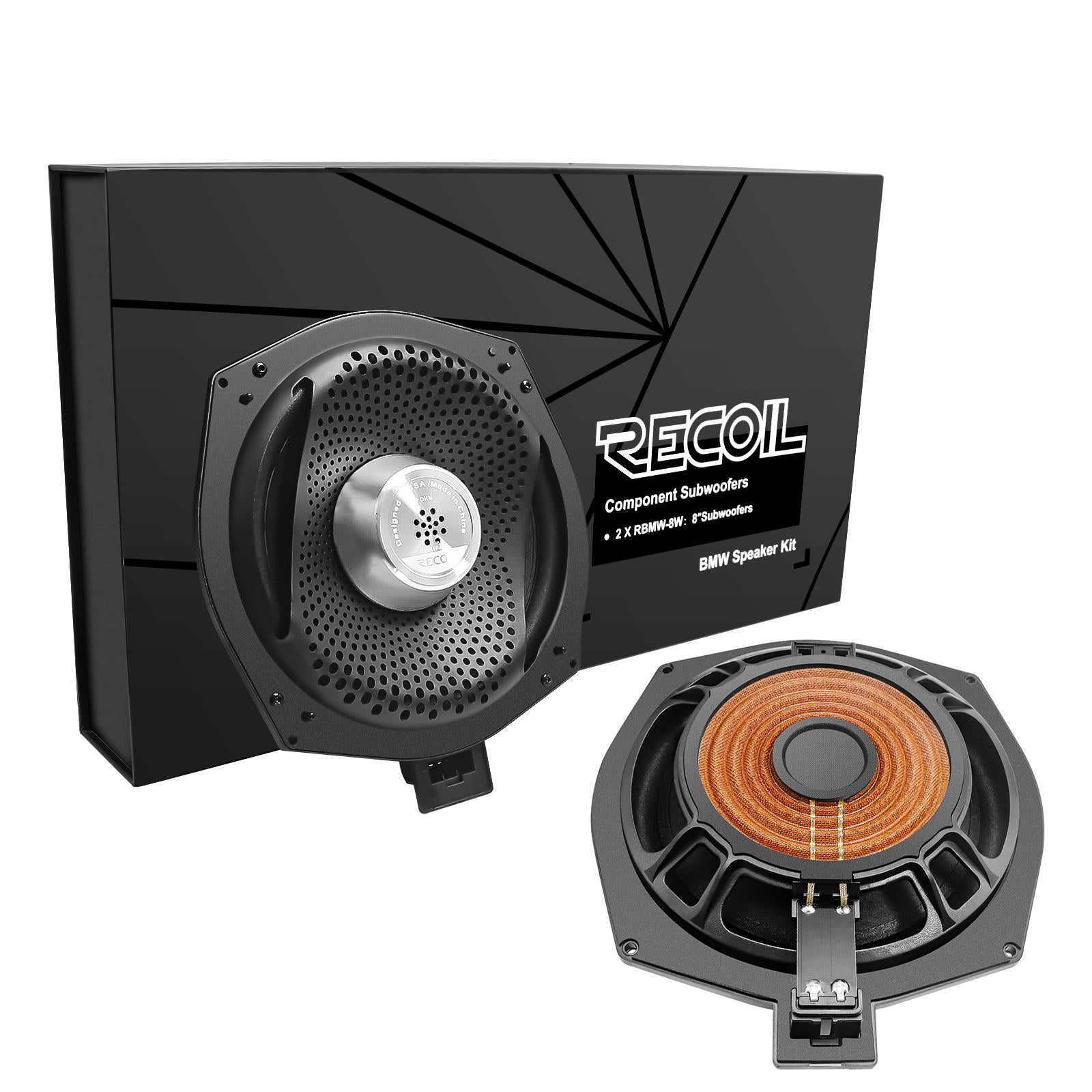 Recoil RBMW-8W - BMW 1, 3, 4, 5, 6 Series & X1, X3 Underseat Car Bass Subwoofers