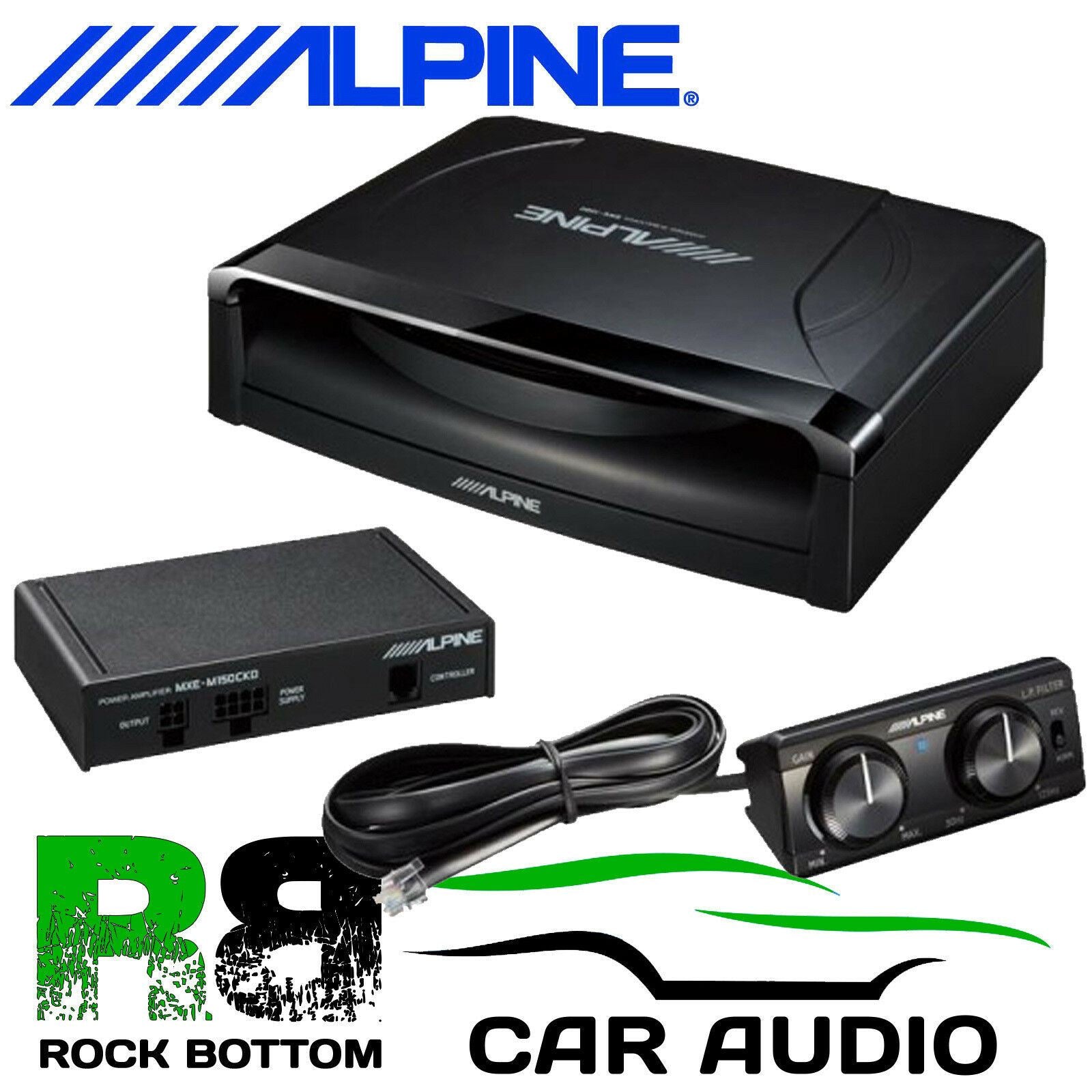 Alpine SWE-1200 - 8" 20cm 150 Watts Amplified Under Seat Active Sub Subwoofer Enclosure