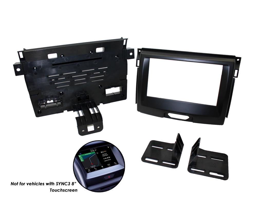Connects 2 CTKFD65 - Ford Ranger 2015 Onwards Double Din Facia & Steering wheel Interface Fitting Installation Kit (Black Facia Panel)