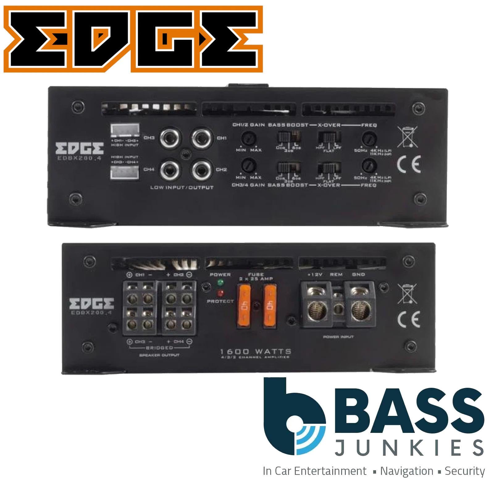 EDGE DBX Series EDBX200.4-E1 - 4 Channel 1600 Watts Bass Car Audio Amplifier Amp
