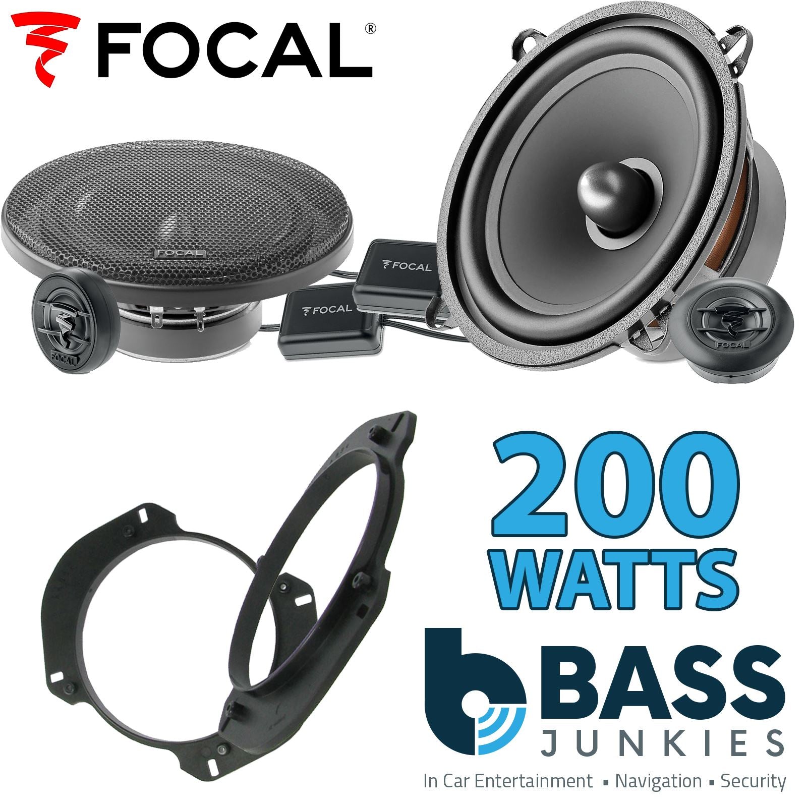 Focal Auditor ASE130 2-Way Component Kit Supplied with Brackets to fit 5.25" Speakers to a Alfa Romeo Spider 1994-2000 [Rear Doors 130mm]