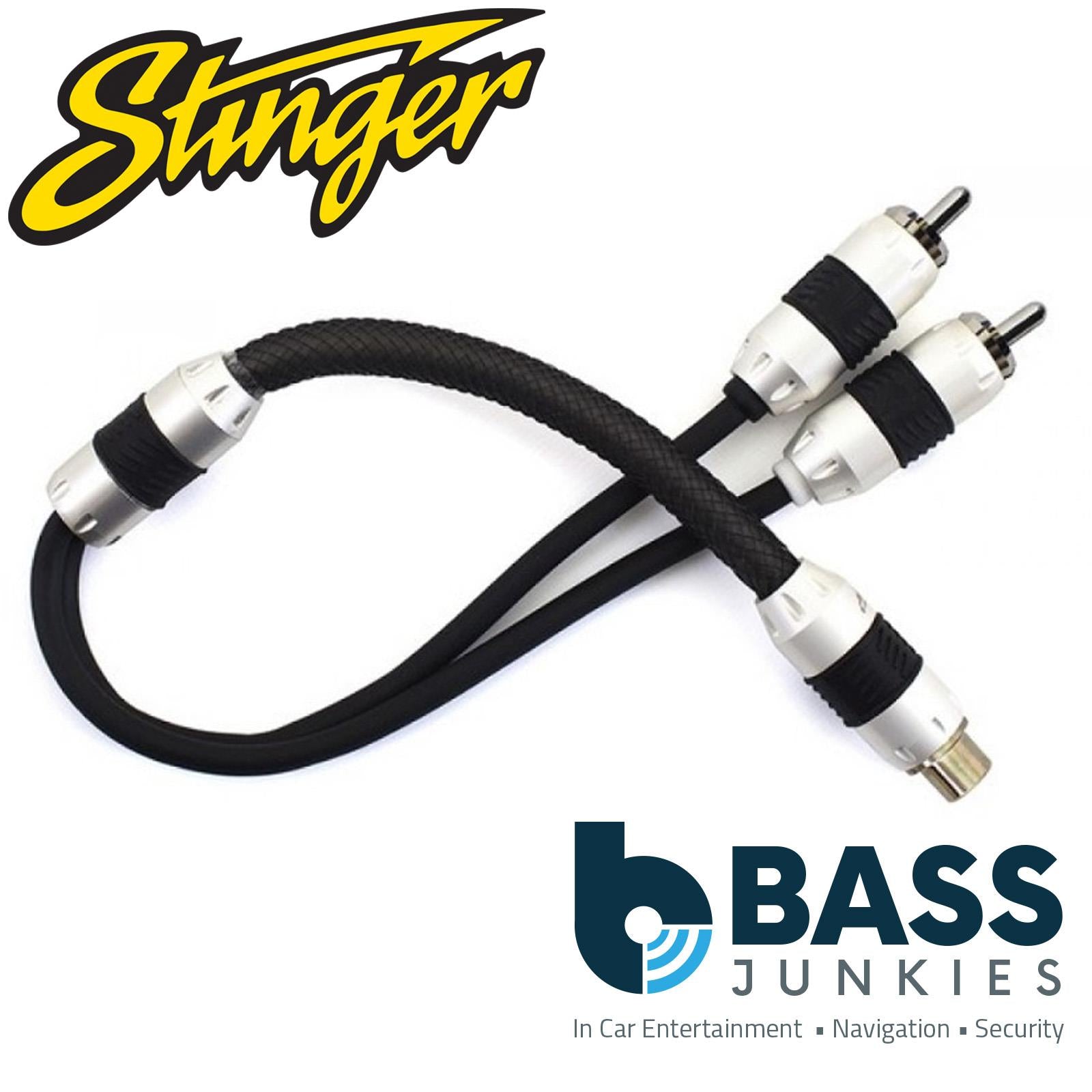 Stinger SI82YM - 2 Male to 1 Female Twisted Silver/Copper Car RCA Phono Y Splitter