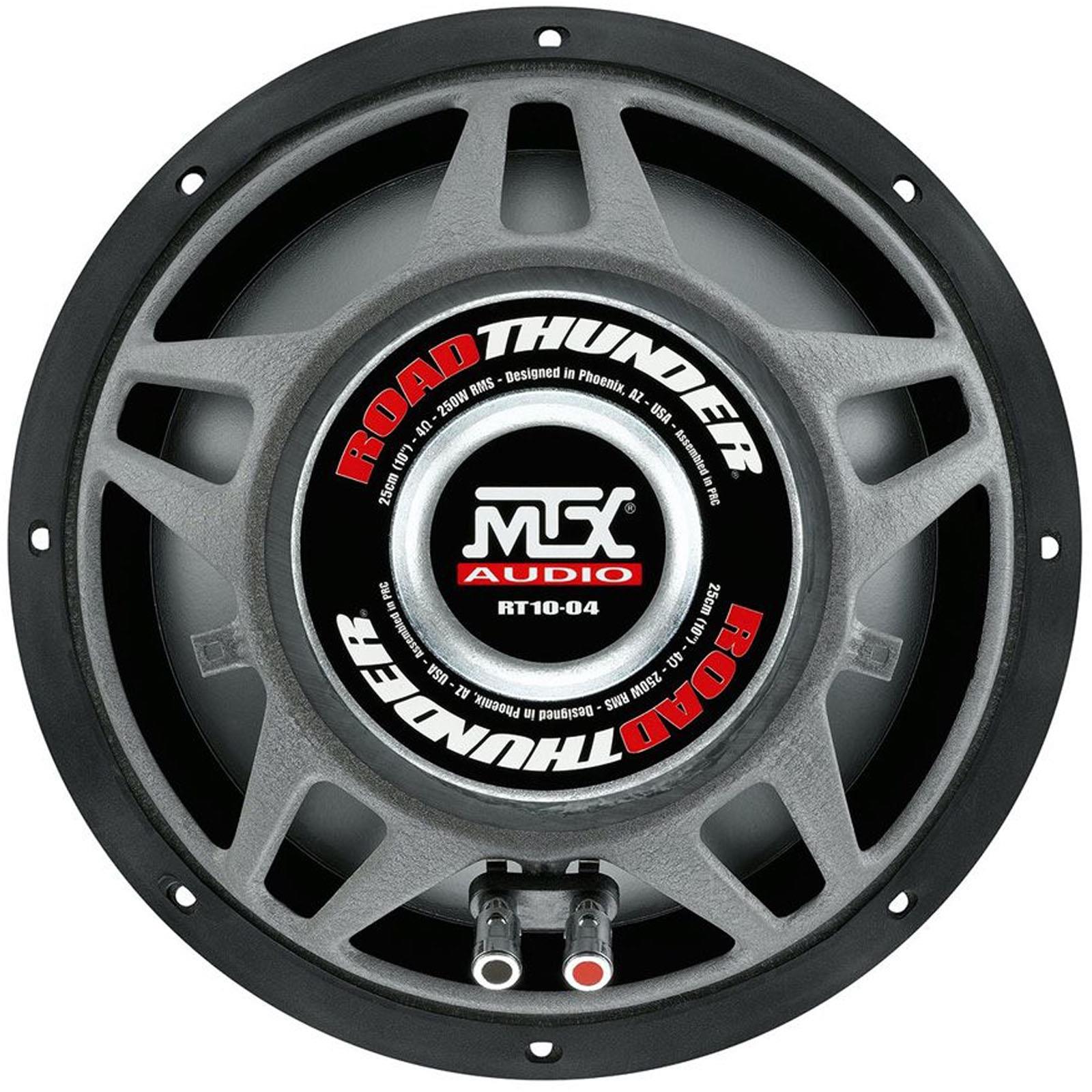 MTX RT10-04 - Road Thunder 10" 750 Watts 4 Ohm Single Voice Coil Car Sub Subwoofer