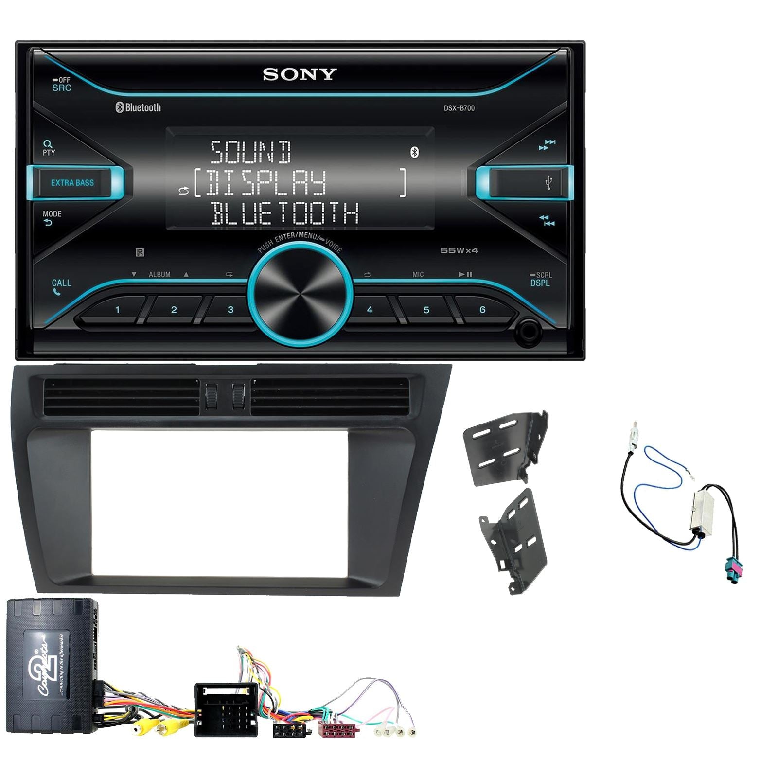 Sony DSX-B700 Bluetooth MP3 USB AUX 4 x 55W Double Din Car Stereo Radio Player + CTK Fitting Kit fits Audi A5 2008-2016