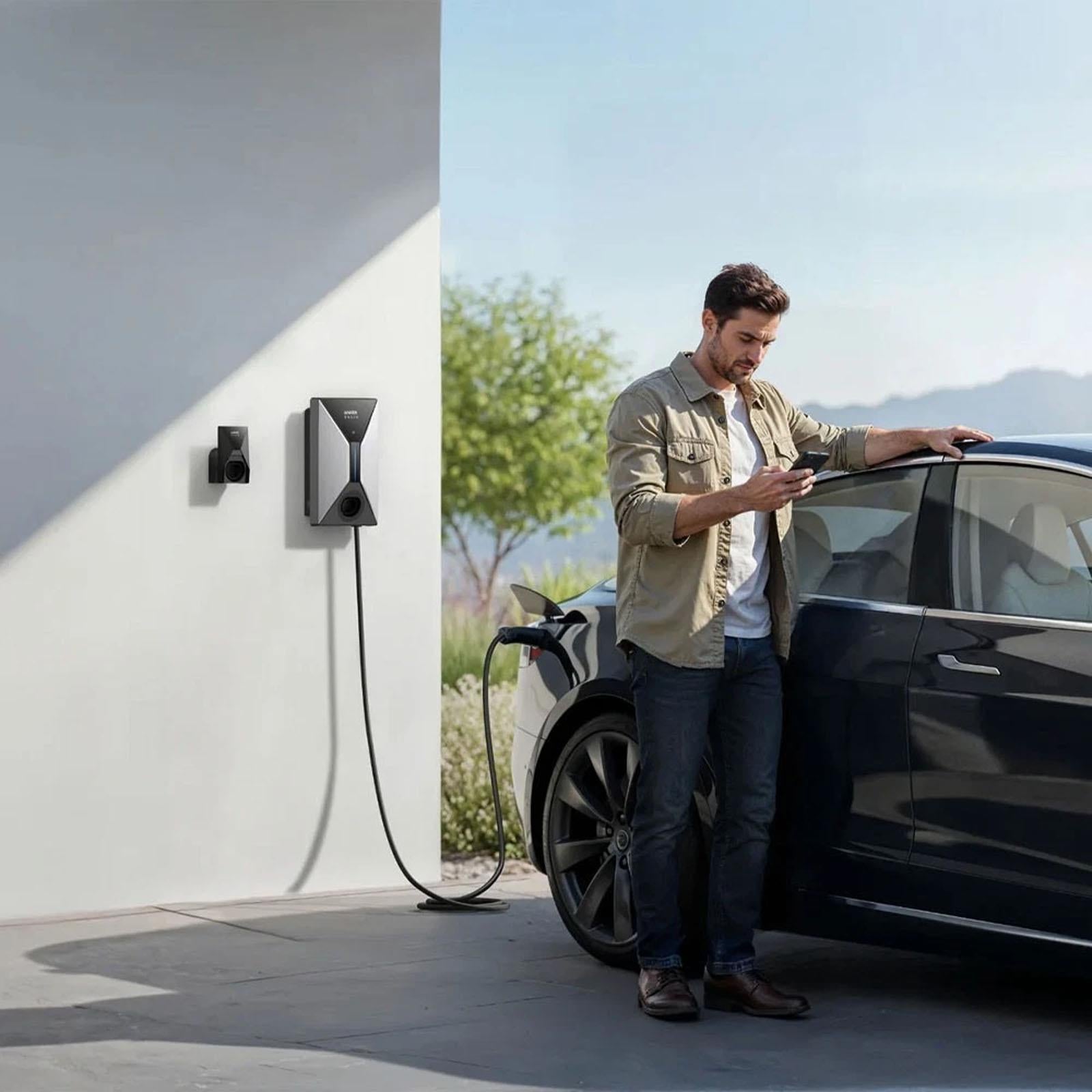 Anker SOLIX - Smart EV Charger 7.4kW Type 2 Socket EV Charger with RFID Access