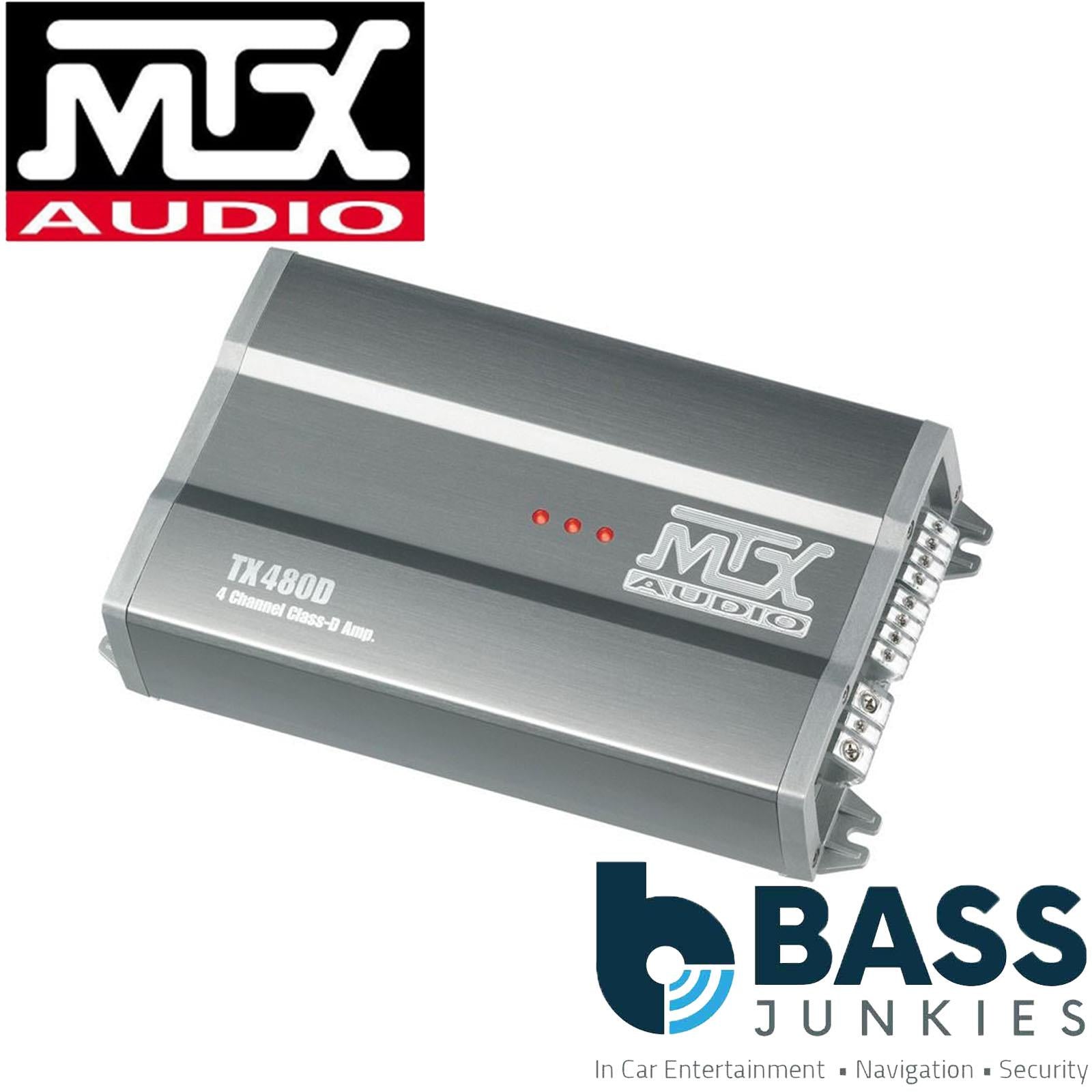 MTX TX480D - 480 Watts RMS 4-Channel Class-D Full Range Car Amp Amplifier