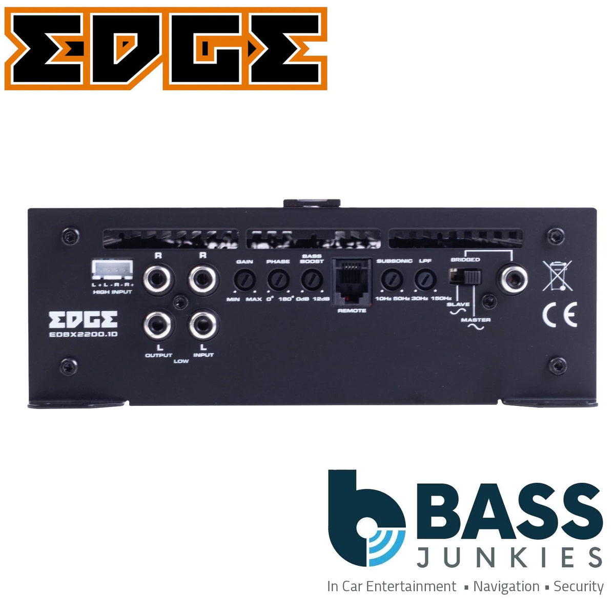 EDGE EDBX2200.1D-E4 - 4400 Watts 180Hz Mono Car Audio Bass Amplifier