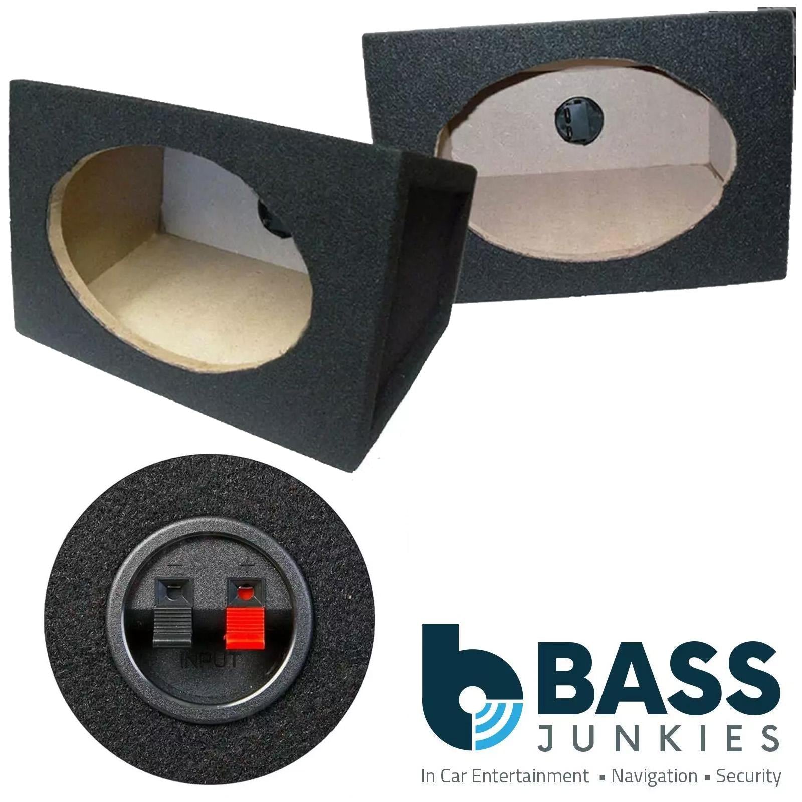 Ground Zero GZIF 69 3 Way 6x9" 360 Watts Car Speakers & Black MDF Boxes Pair
