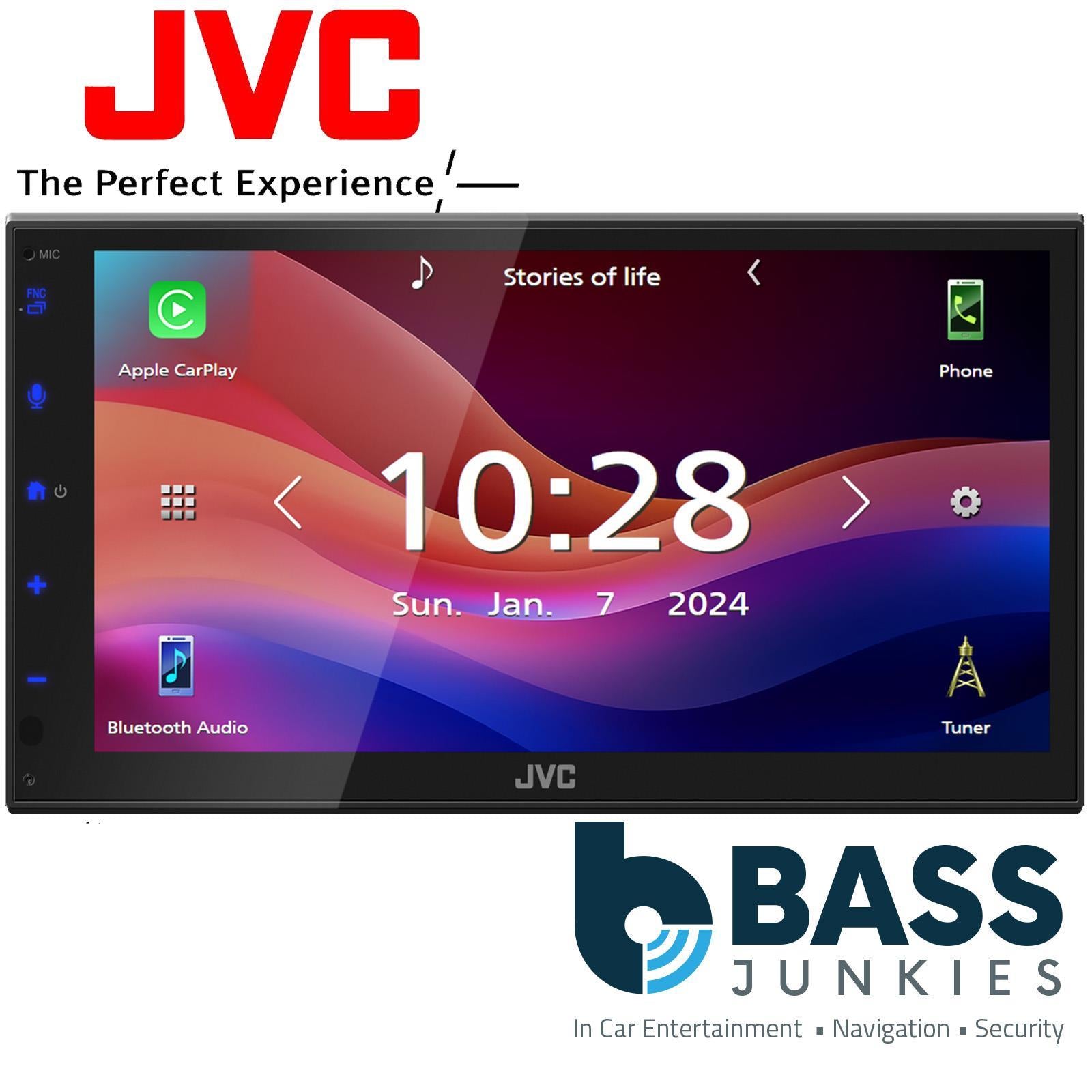 JVC KW-M593BT - 6.8" Bluetooth Wired CarPlay Android Mirroring Radio Car Stereo