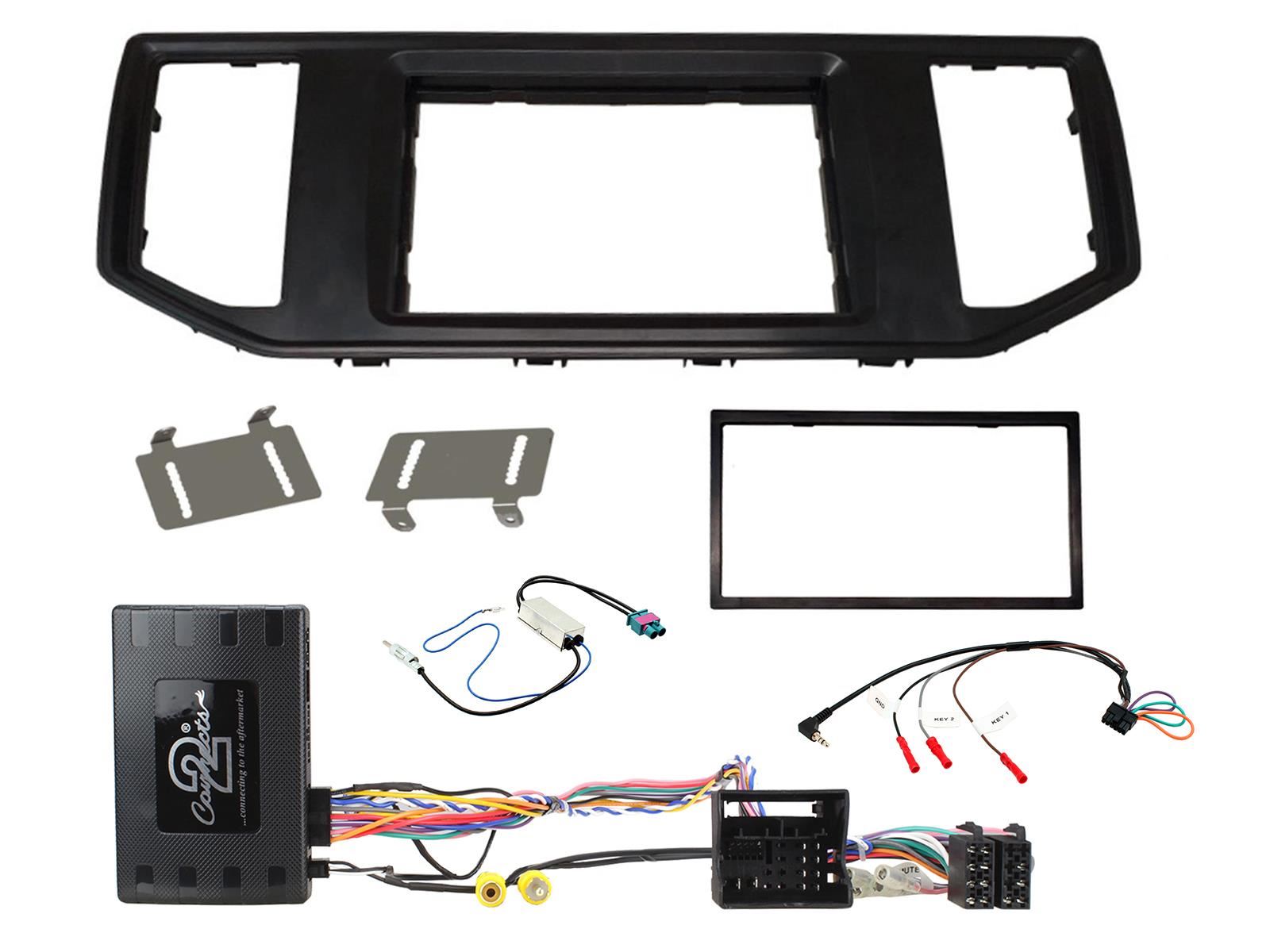 Grundig 6.8" Apple Android Double Din Stereo Fitting Kit + Steering Wheel Stalk Controls to fit VW Crafter 2017-21 | VW Grand California 2017- | MAN TGE 2017-