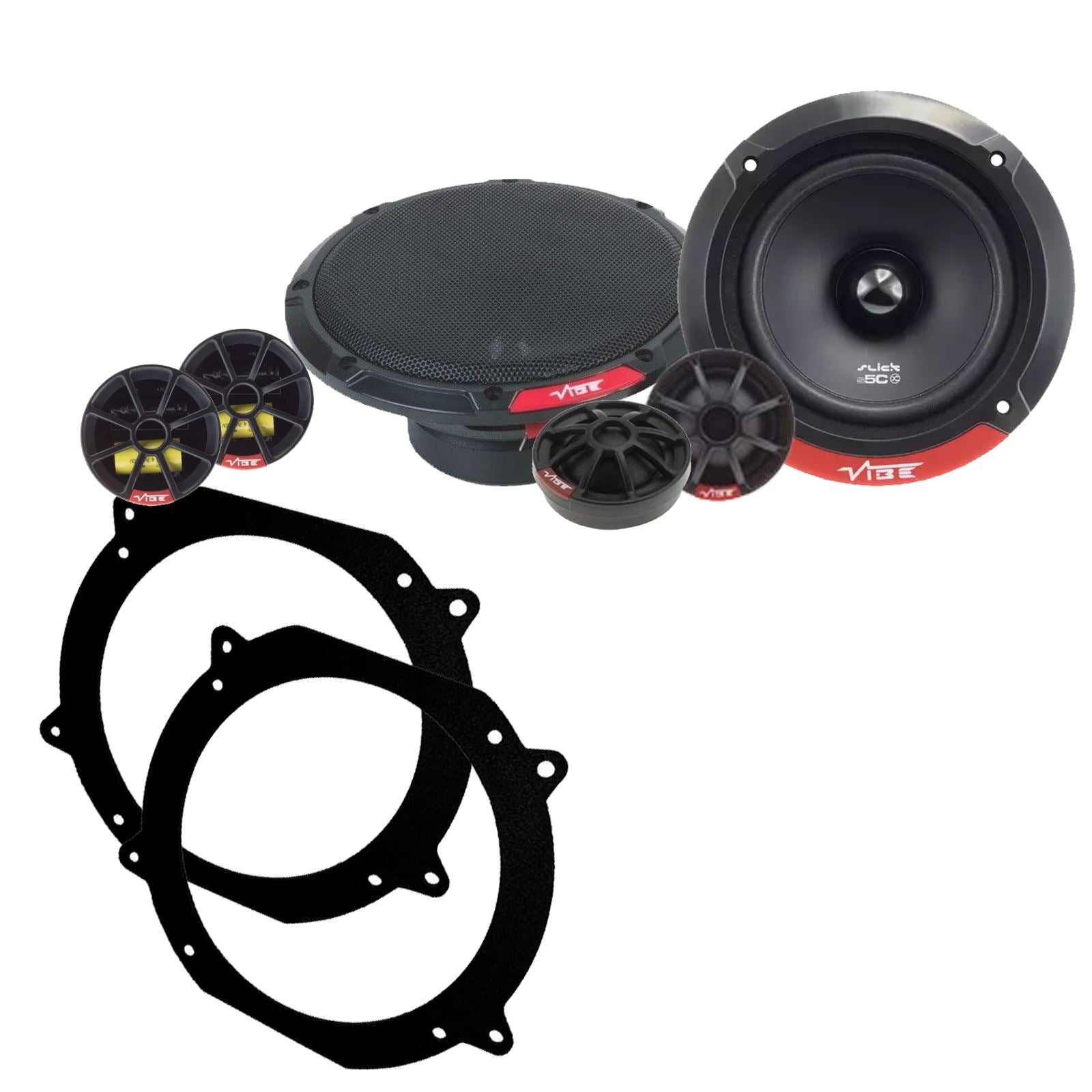 Vibe SLICK5C-V7 2-Way 130mm/13cm/5.25" Component Speakers (Per Pair 480 Watts) Fits Volvo 740 1984-92 | 760 82-90 | 940 90-98 | 960 90-96