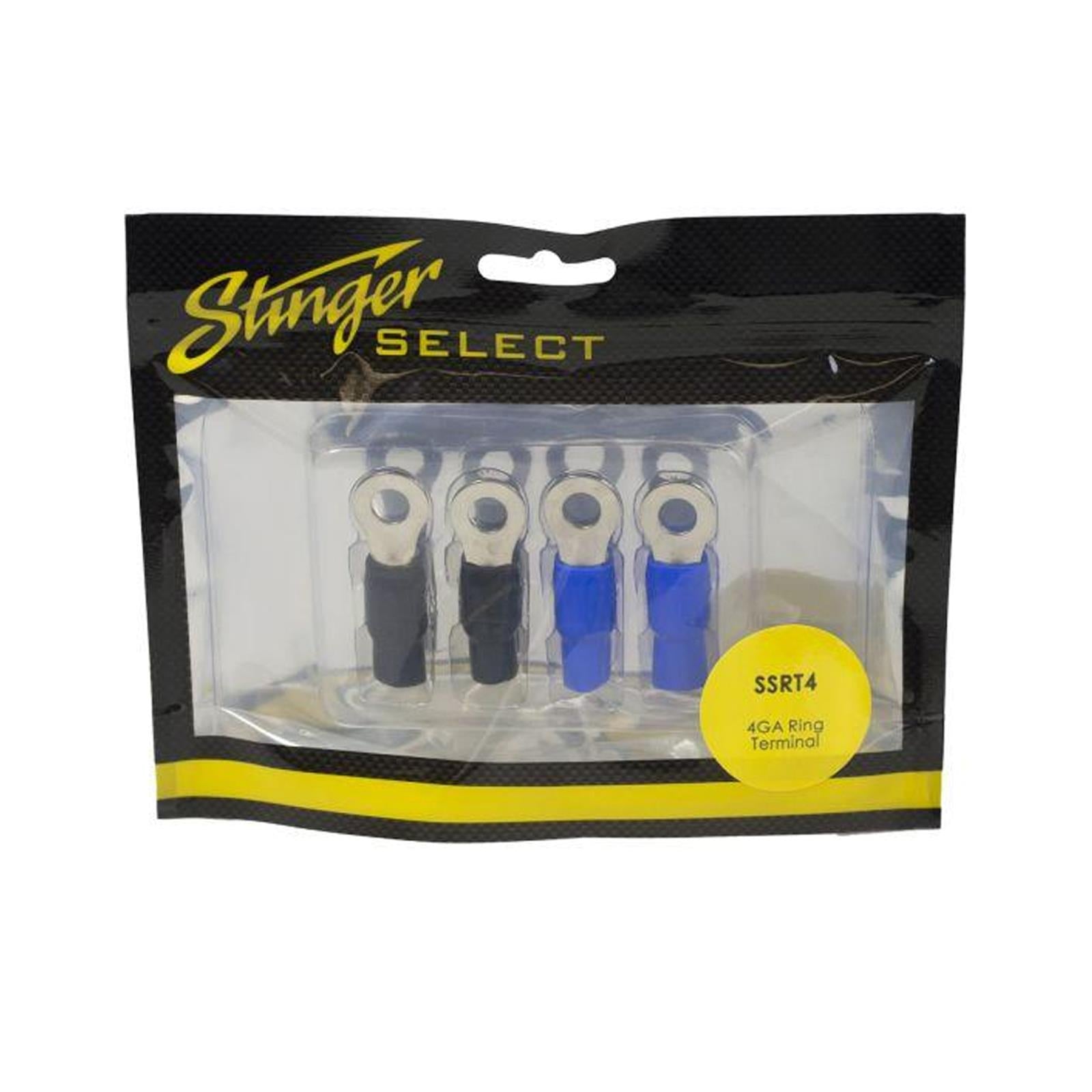 SSRT4 4GA Brass / Satin Crimp Style Ring Terminal – 4 Pack