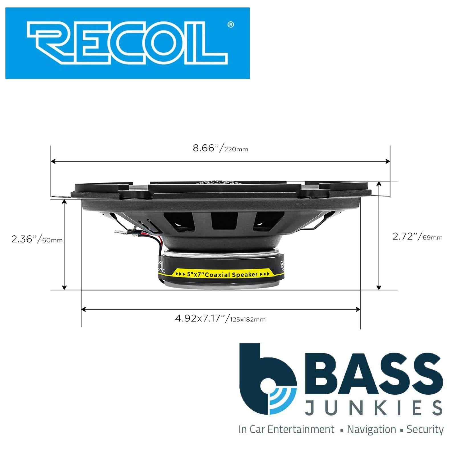Recoil RLX572 - 160 Watts 5x7" Inch 2-way Coaxial Car Door Speakers Pair