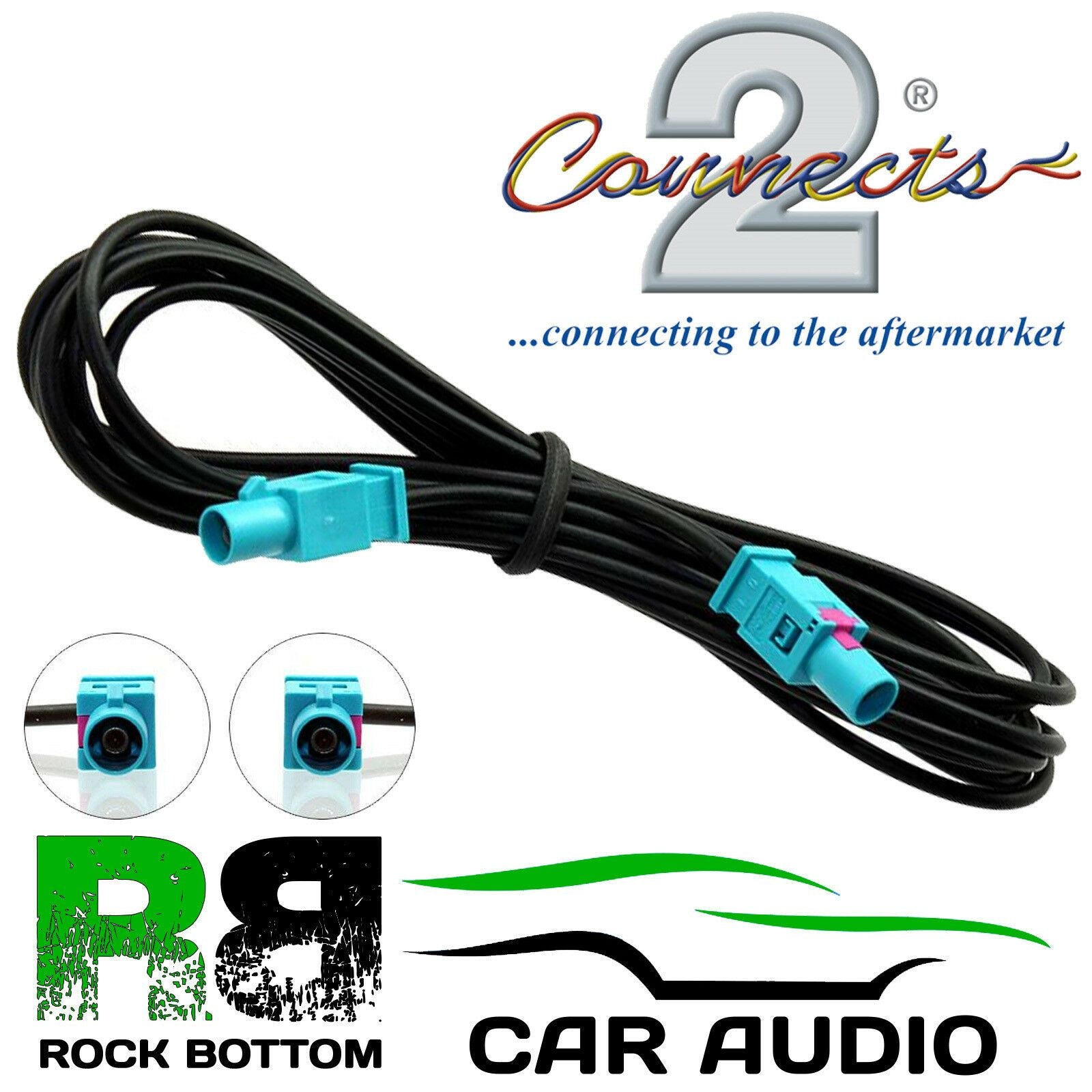 Connects2 CT27AA100 Fakra 3M Extension Male To Male Car Stereo Antenna Adapter Aerial Lead