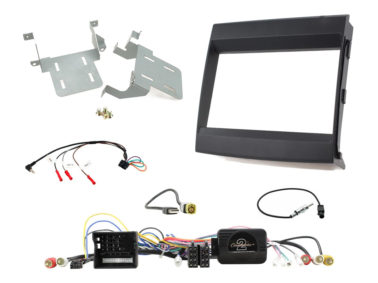 Grundig 6.8" Apple Android Double Din Stereo Fitting Kit + Steering Wheel Stalk Controls to fit Porsche Cayenne 2011-16