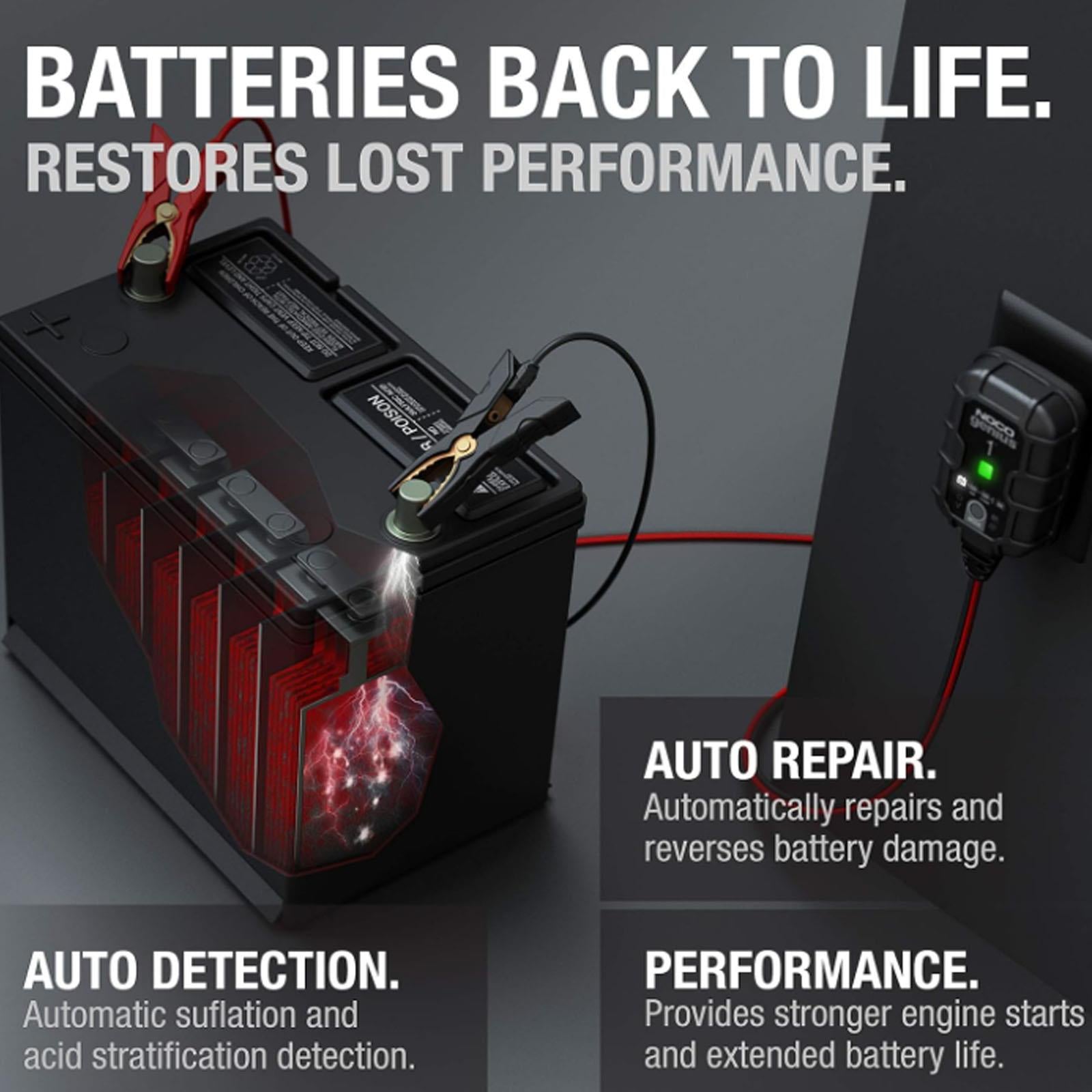 NOCO GENIUS1UK - 1A Smart Battery Charger 6V 12V Lithium AGM EFB Gel