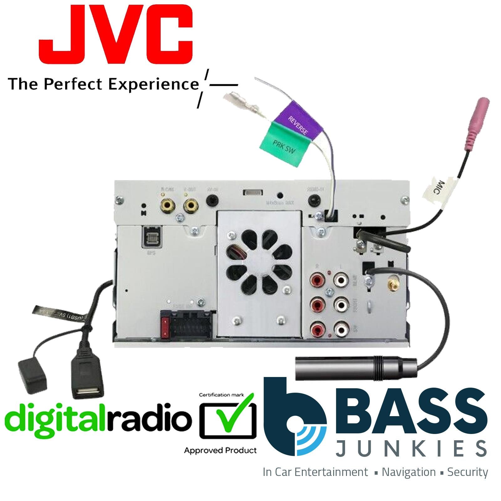 JVC KW-M785DBW 6.8" DAB+ Radio USB Bluetooth CarPlay Android Auto + Aerial