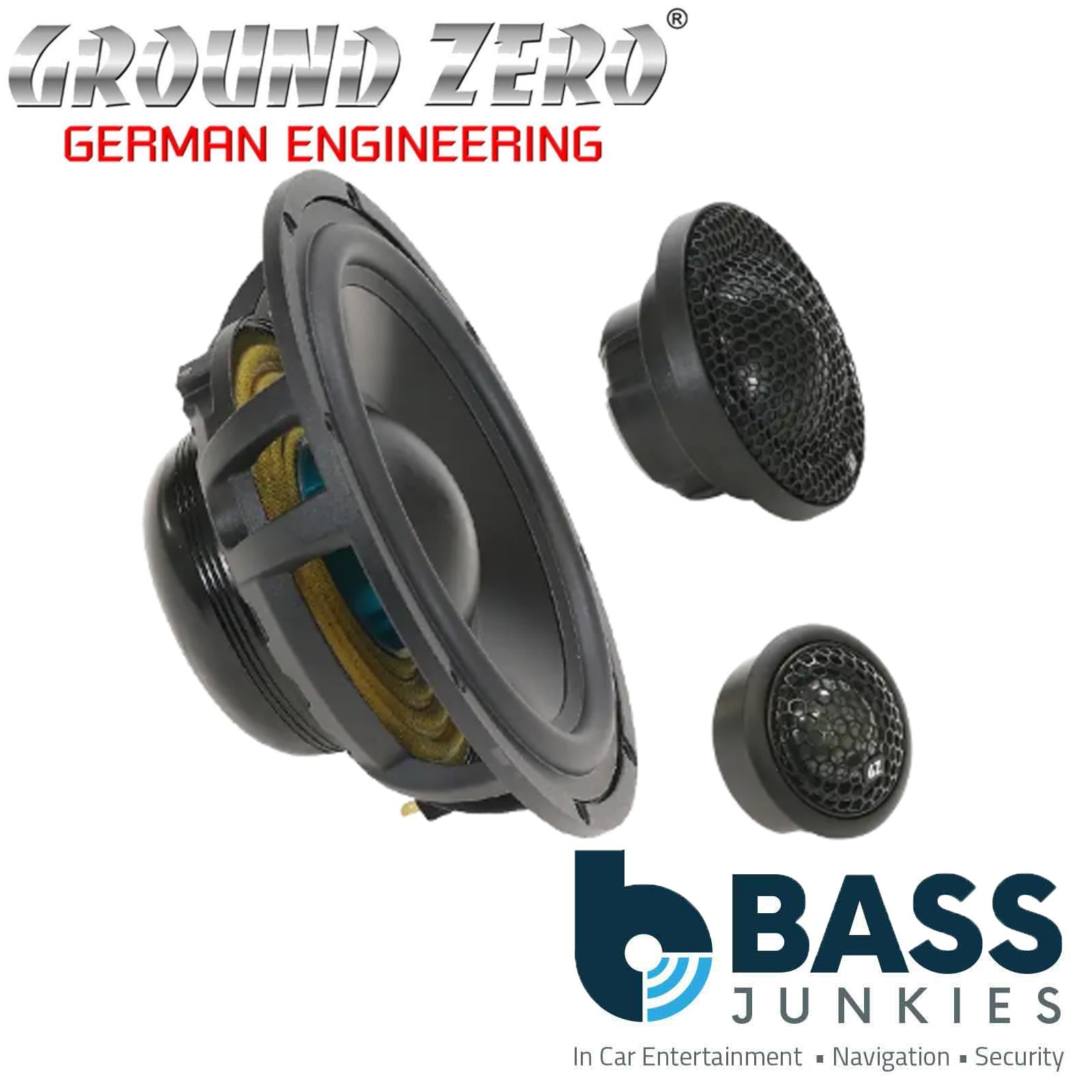 GROUND ZERO GZUC 165.3SQ-ACT 250W 6.5″ 3-Way SQ Comp Loudspeaker System