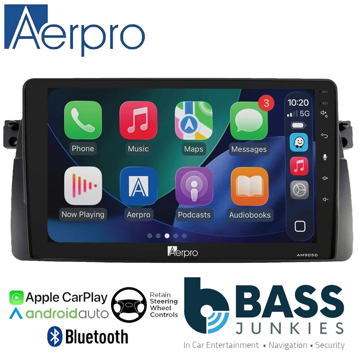 Aerpro 9" DAB CarPlay Android Car Stereo Kit For BMW 3 Series E46 1998 - 2005
