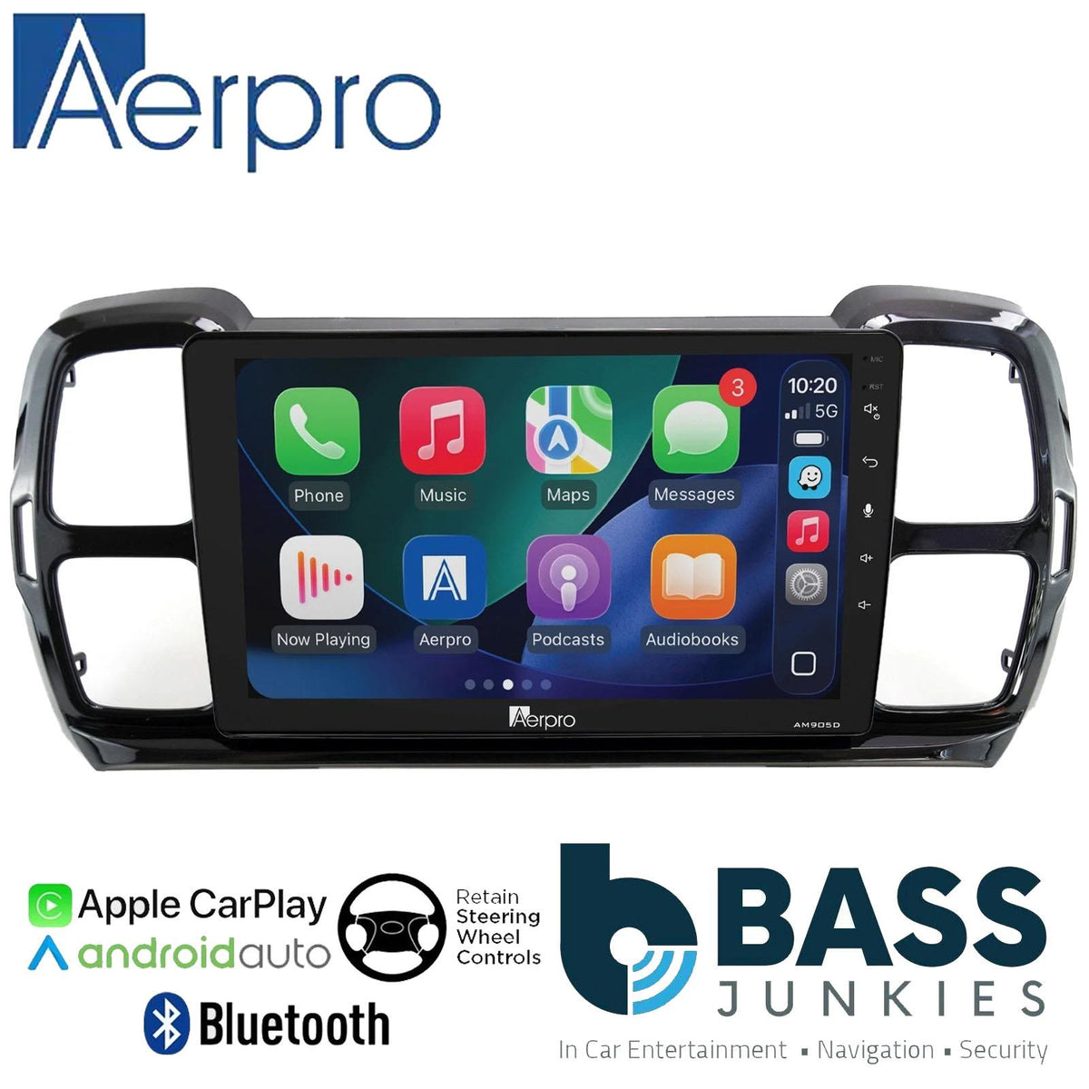 Aerpro 9" DAB CarPlay Android Car Stereo Kit For Citroen C5 Aircross 17 Onwards