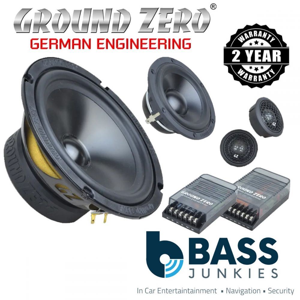 Ground Zero Radioactive GZRC 165.3SQ - 6.5" 150WRMS 3 Way Component Car Speakers