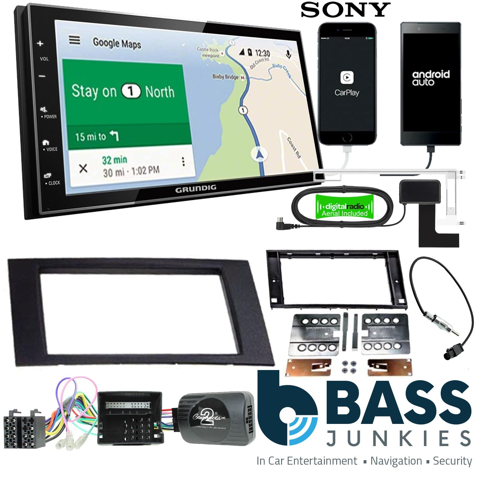 Grundig GX-3800 Ford C-Max 03-10 + Fitting Kit - to fit Ford Fiesta 2005-08 | Ford Focus 2004-07 | Ford Fusion 2005-12 | Ford Galaxy 2006- | Ford Kuga 2008-12 | Ford S-Max 2006- | Ford Transit 2006-13 | Double Din