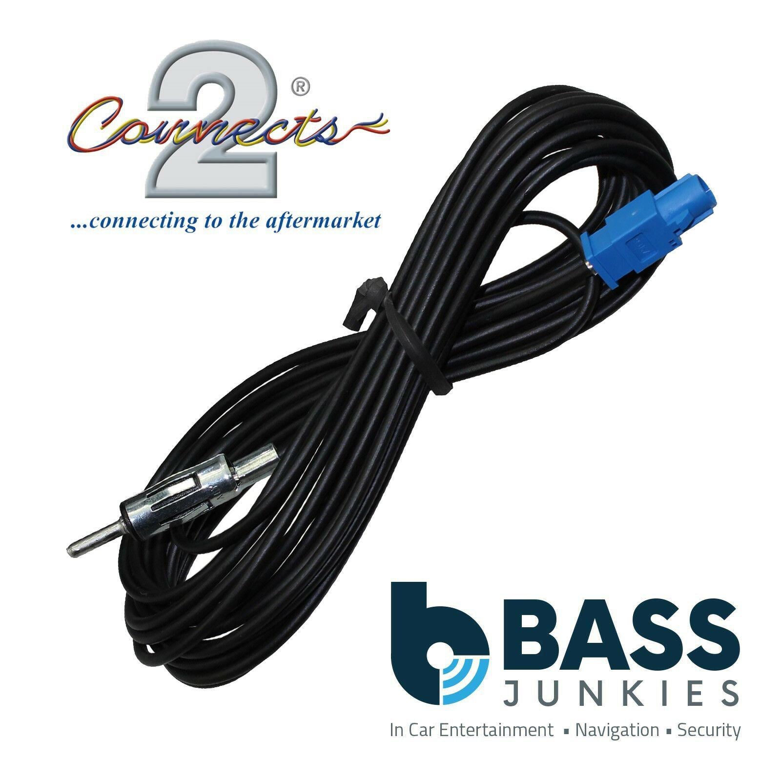 Connects CT27AA151 - 5M Extension Fakra Male Din To Male Car Stereo Antenna Adapter Aerial