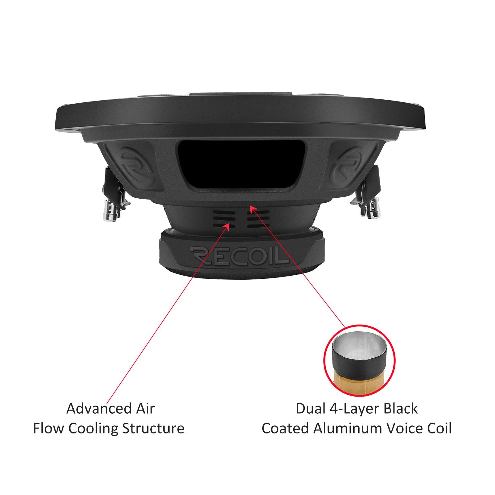 Recoil RW12D4 - 600 Watts 12" Inch 30cm Dual Voice Coil 4-Ohm Car Sub Subwoofer