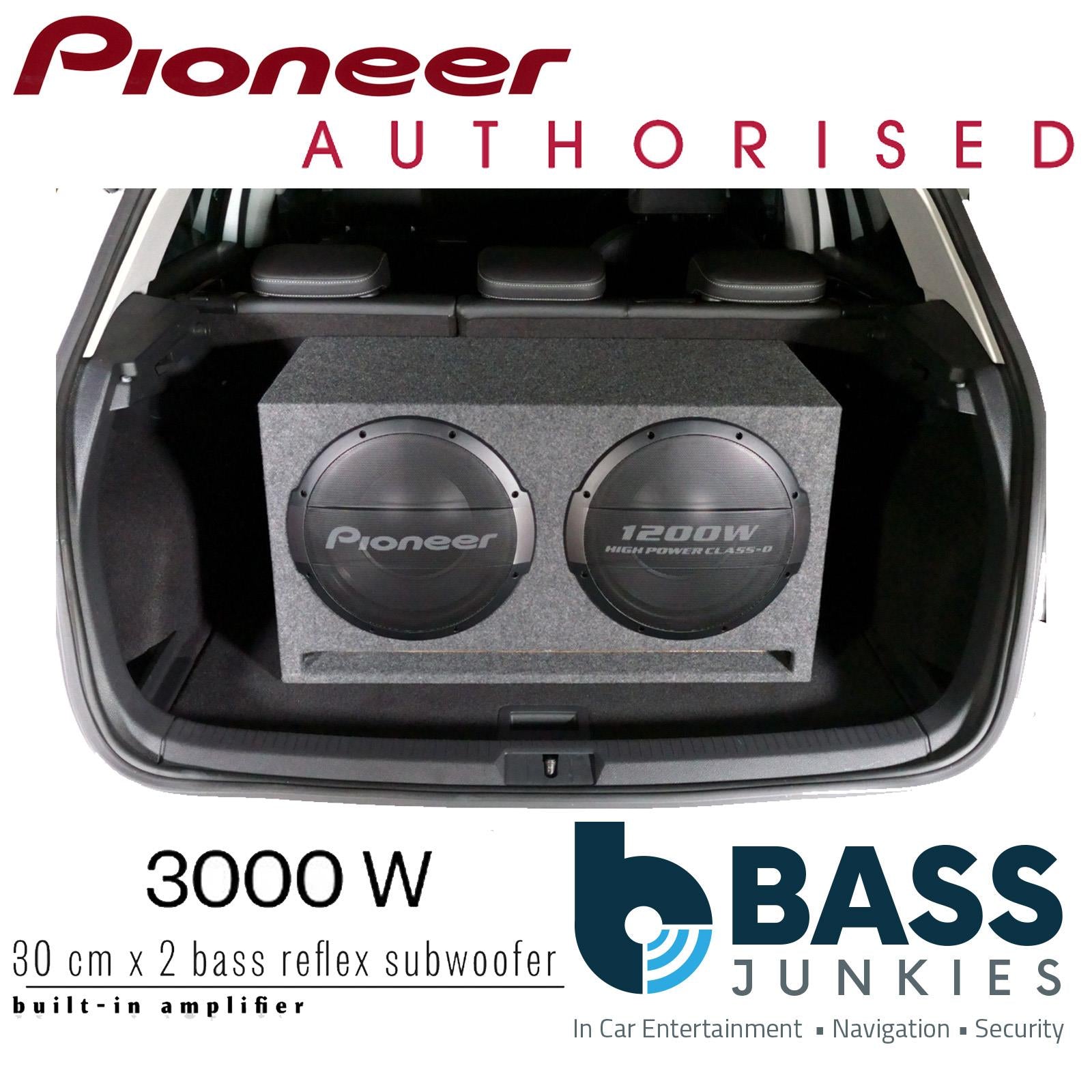Pioneer TS-WX1220AH - 3000 Watts Twin 12" Active Car Subwoofer Slot Ported Bass Box Enclosure