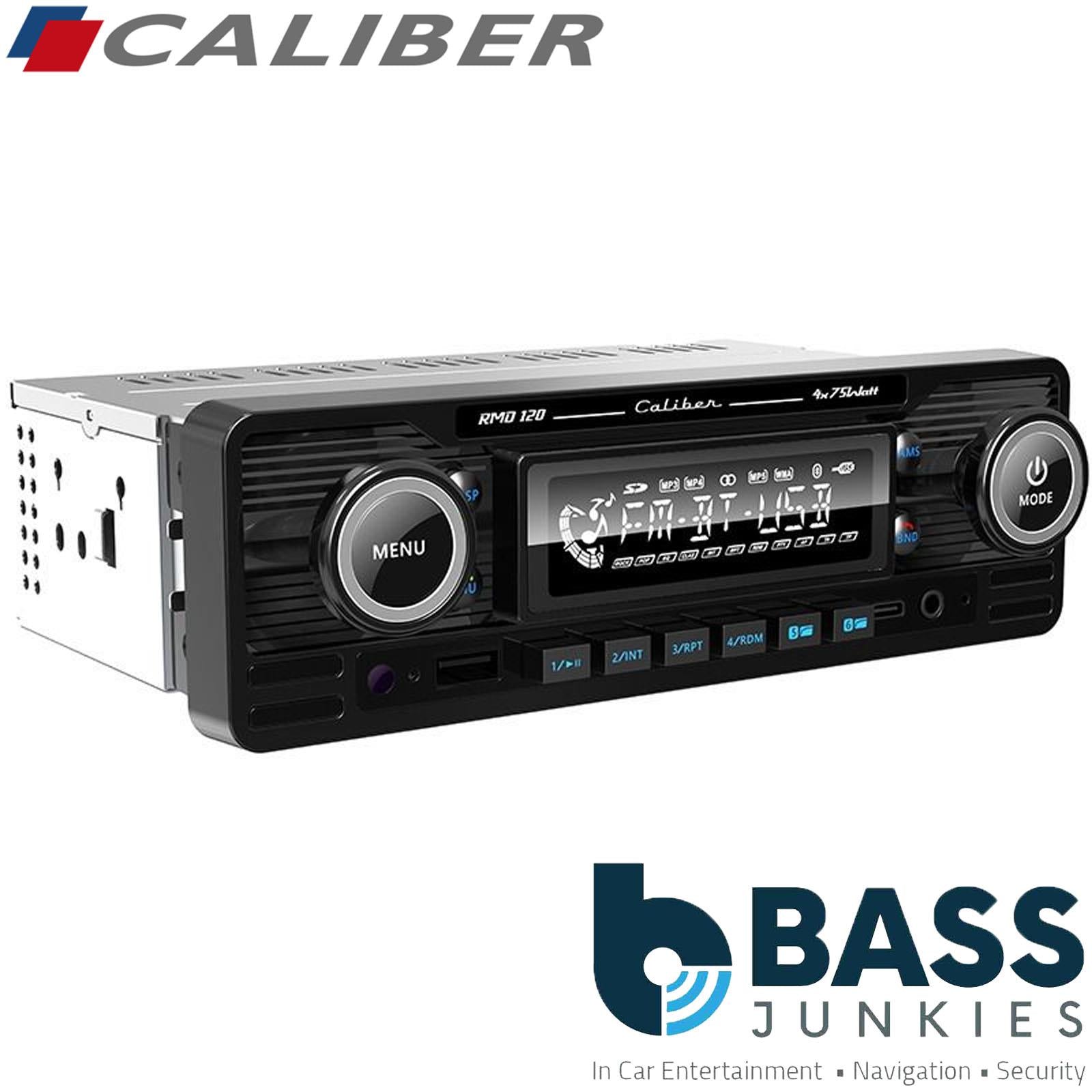 Caliber CALRMD120-B - FM Bluetooth & USB-C Charging Retro Radio Black Finish