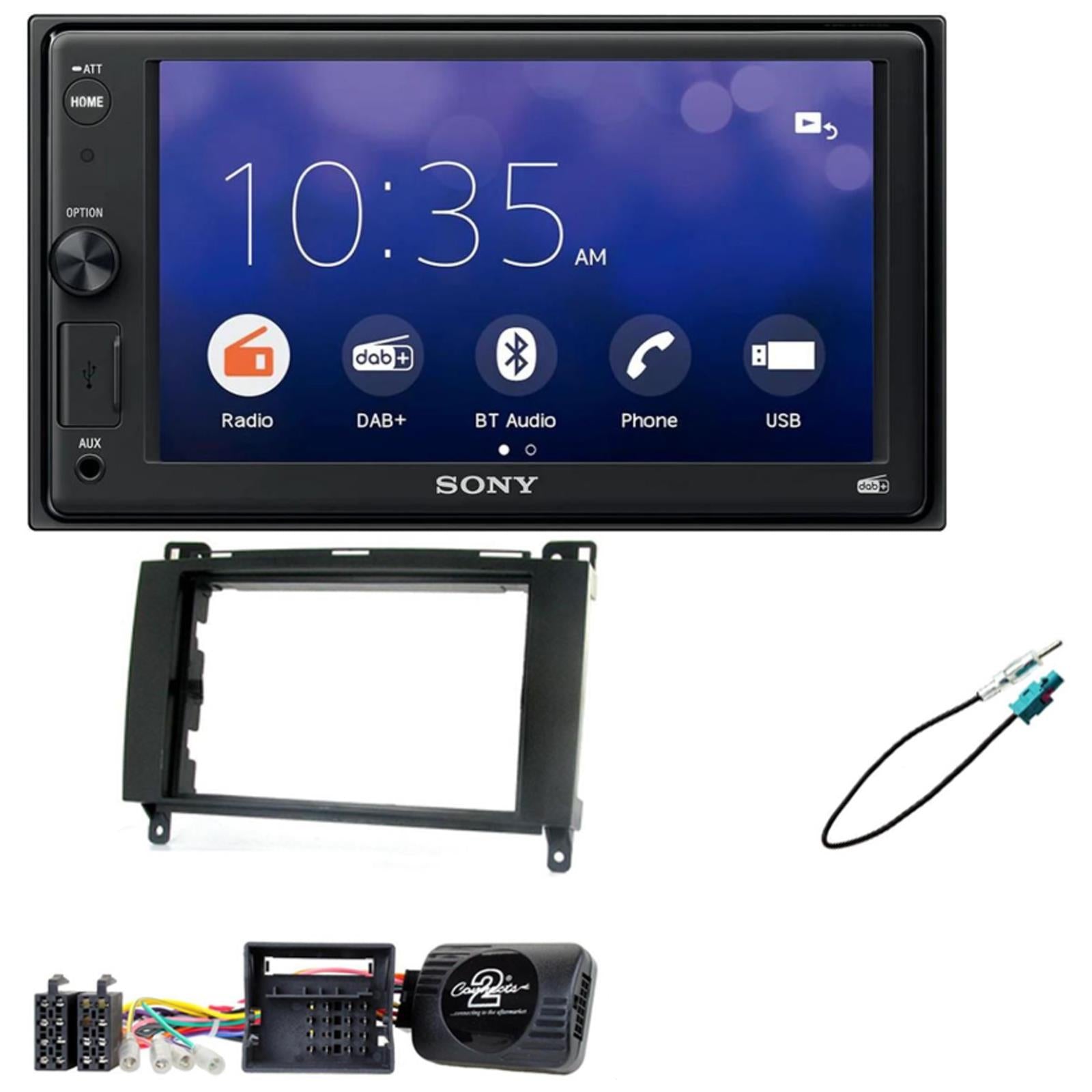 Sony 6.2" Screen Bluetooth|DAB Double Din + Fitting Kit - to fit Mercedes Viano 2006-14 | Mercedes Vito 2006-14 | Mercedes A-Class 2004-12 | Mercedes B-Class 2005-11