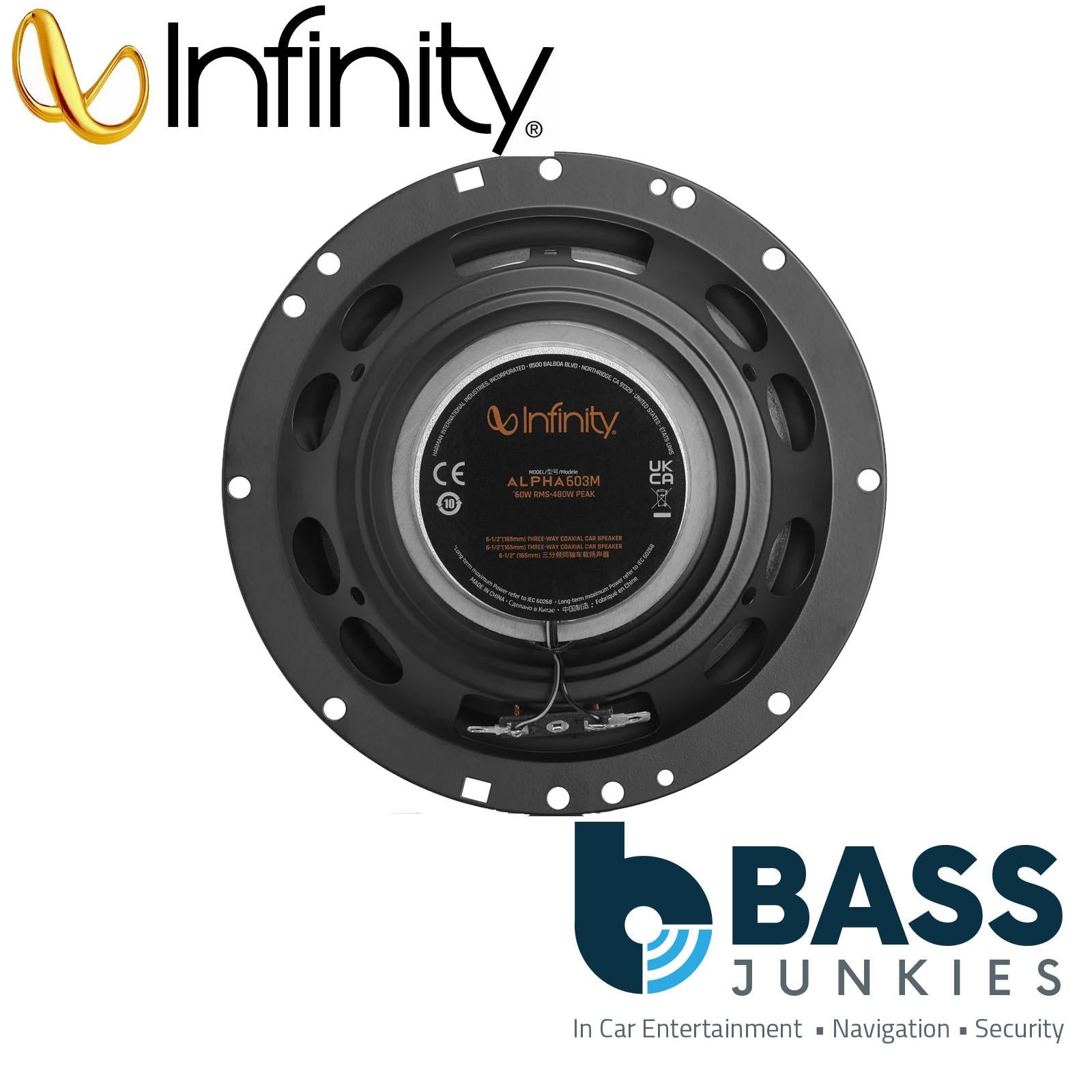 Infinity By Harman - Alpha 603M 6.5" 17cm 480 Watts 3 Way Car Door Speakers Pair