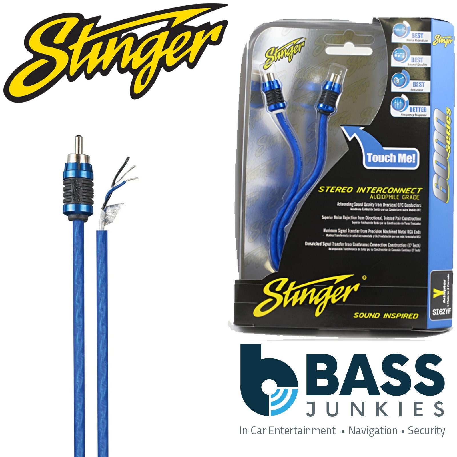 Stinger SI62YM - 6000 Series 2 Male 1 Female Car Stereo Amp RCA Phono Y Splitter