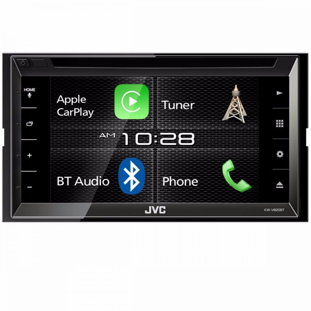 JVC KW-V820BT - 6.8" DVD CD MP3 Apple Carplay Bluetooth Touchscreen AM/FM Tuner, iPod iPhone Android Control Car Stereo