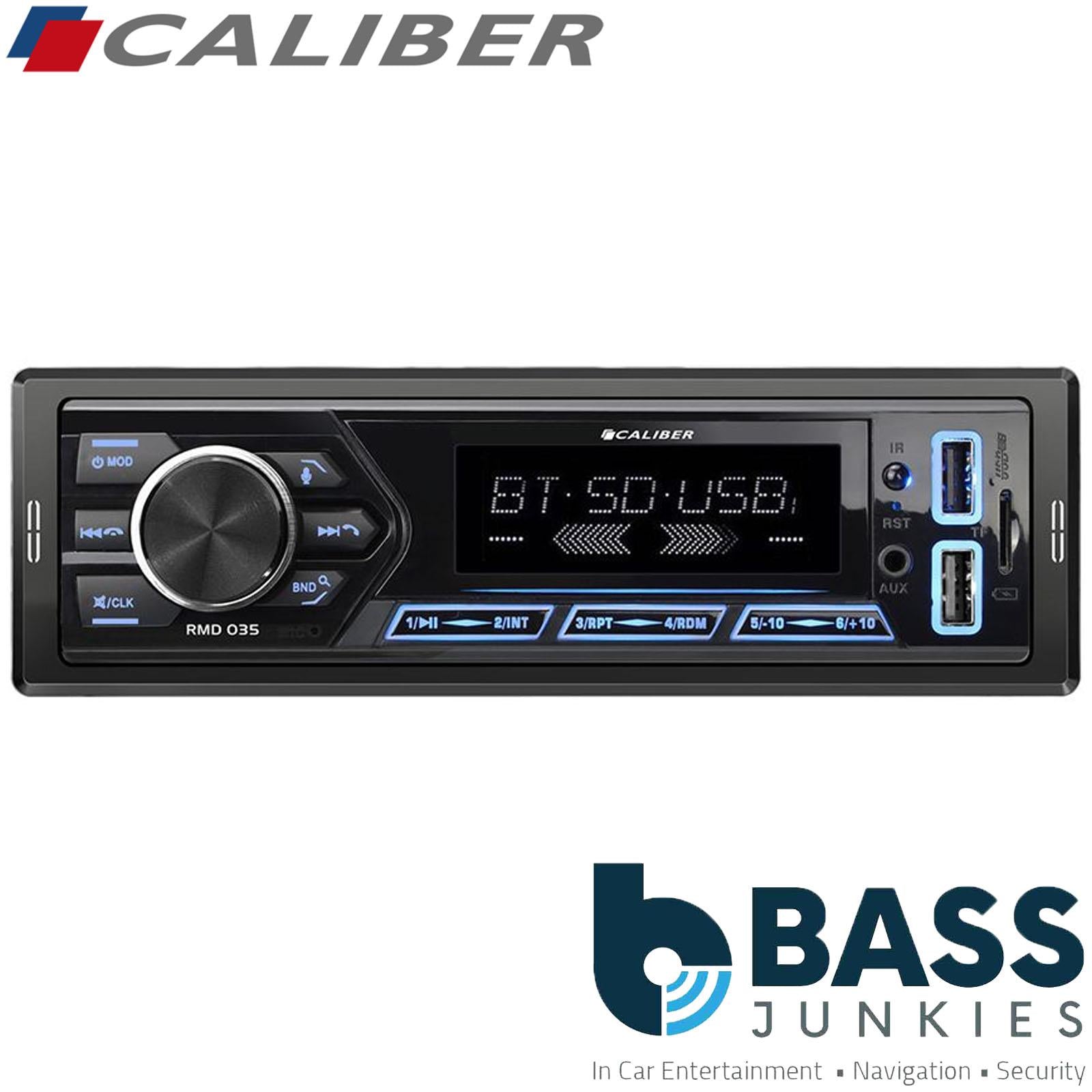 Caliber FM Bluetooth Car Stereo with USB, SD, AUX, Remote Control & RCA Output