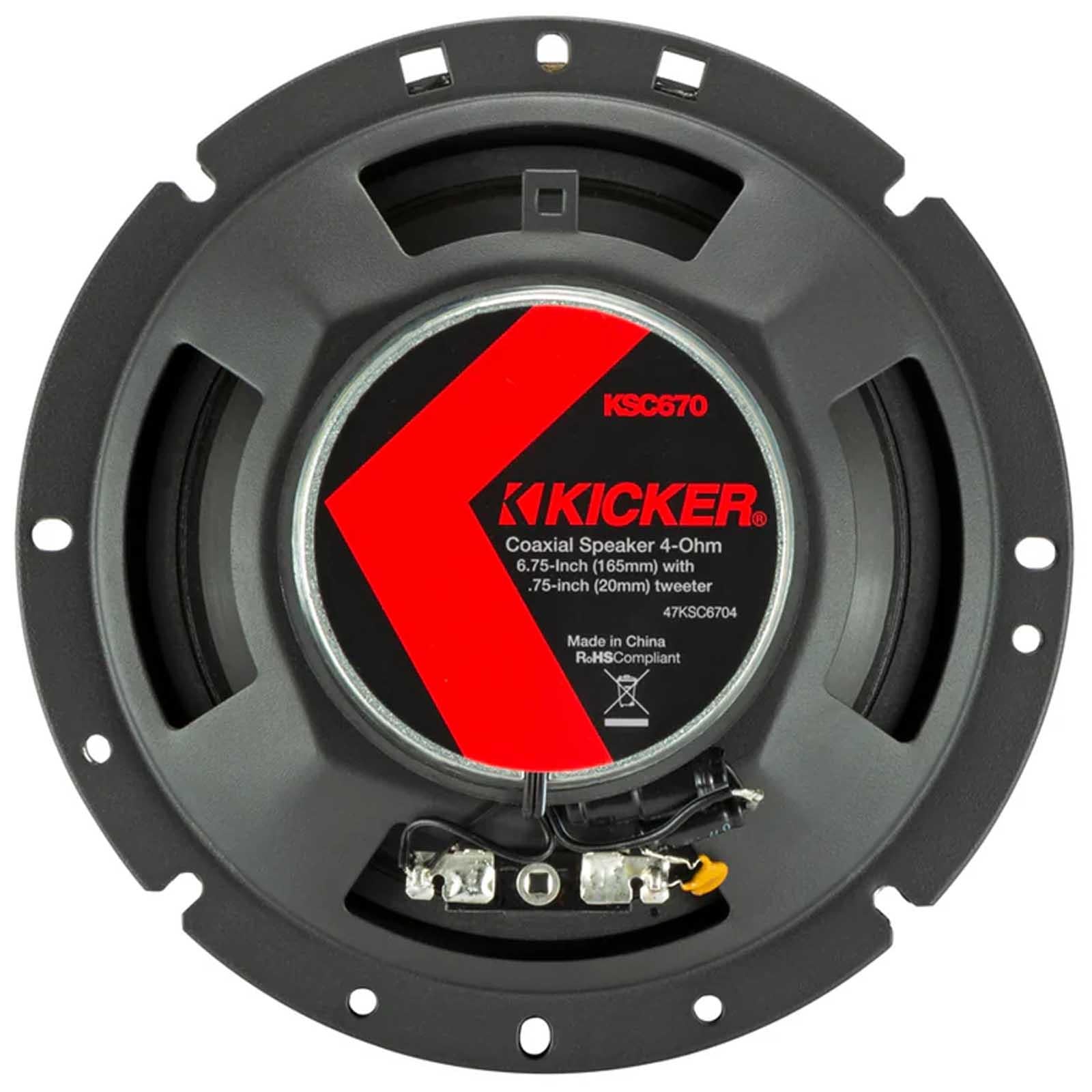 Kicker 51KSC6704 - 6.75" 200 Watts 2-Way Coaxial Front Rear Door Speakers